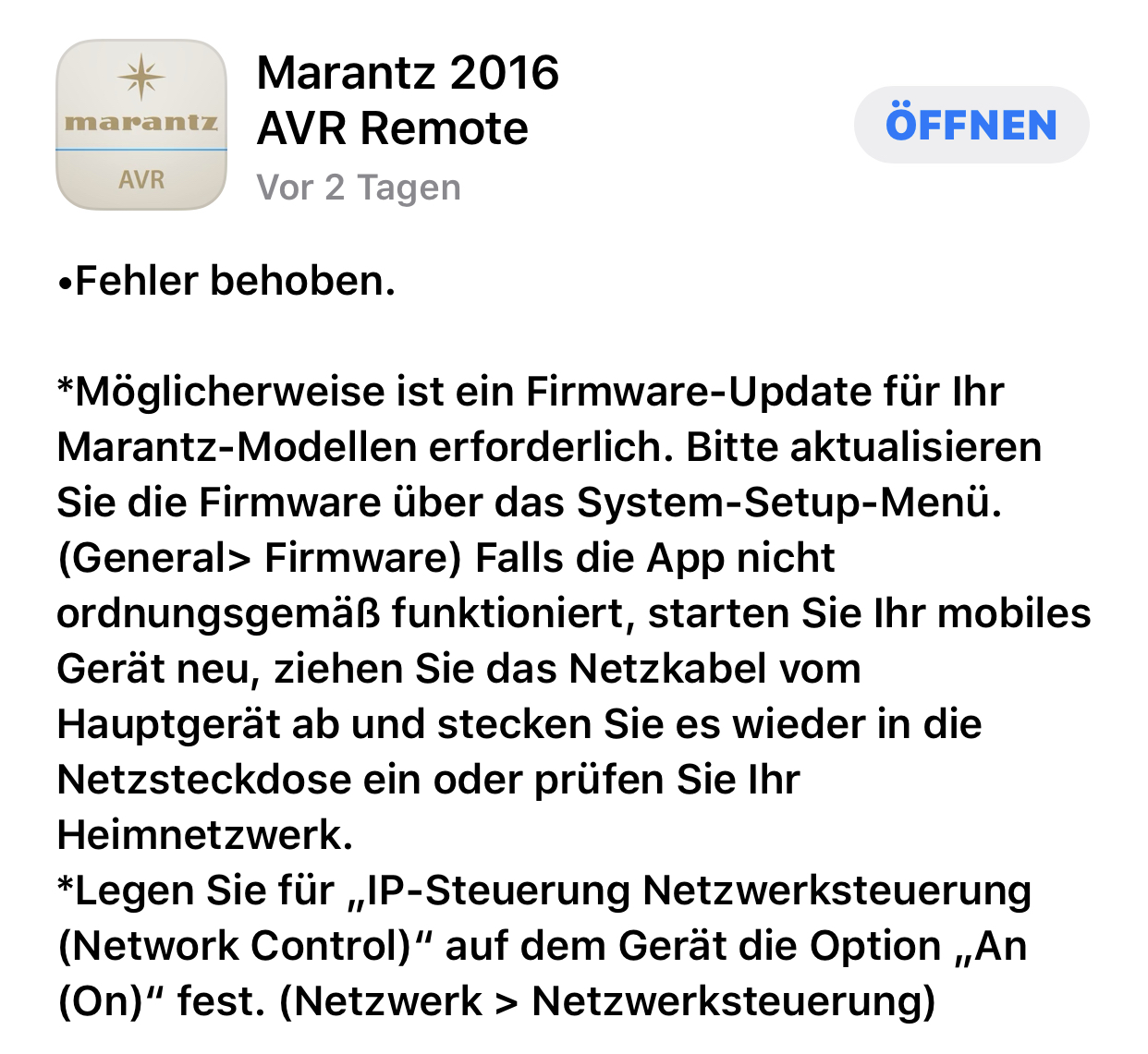 Updates für Denon, Marantz und HEOS