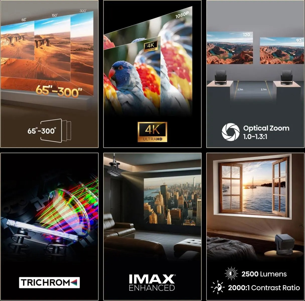 Hisense C3 | Kompakter 4K RGB Triple-Laser Beamer mit Gimbal-Design, Dolby Vision & IMAX Enhanced