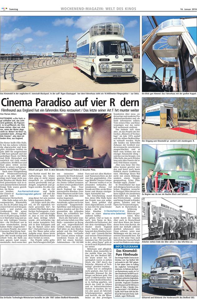 Bericht über mobile Kinos - unser GROBI.TV Mobil ist auch vorgestellt