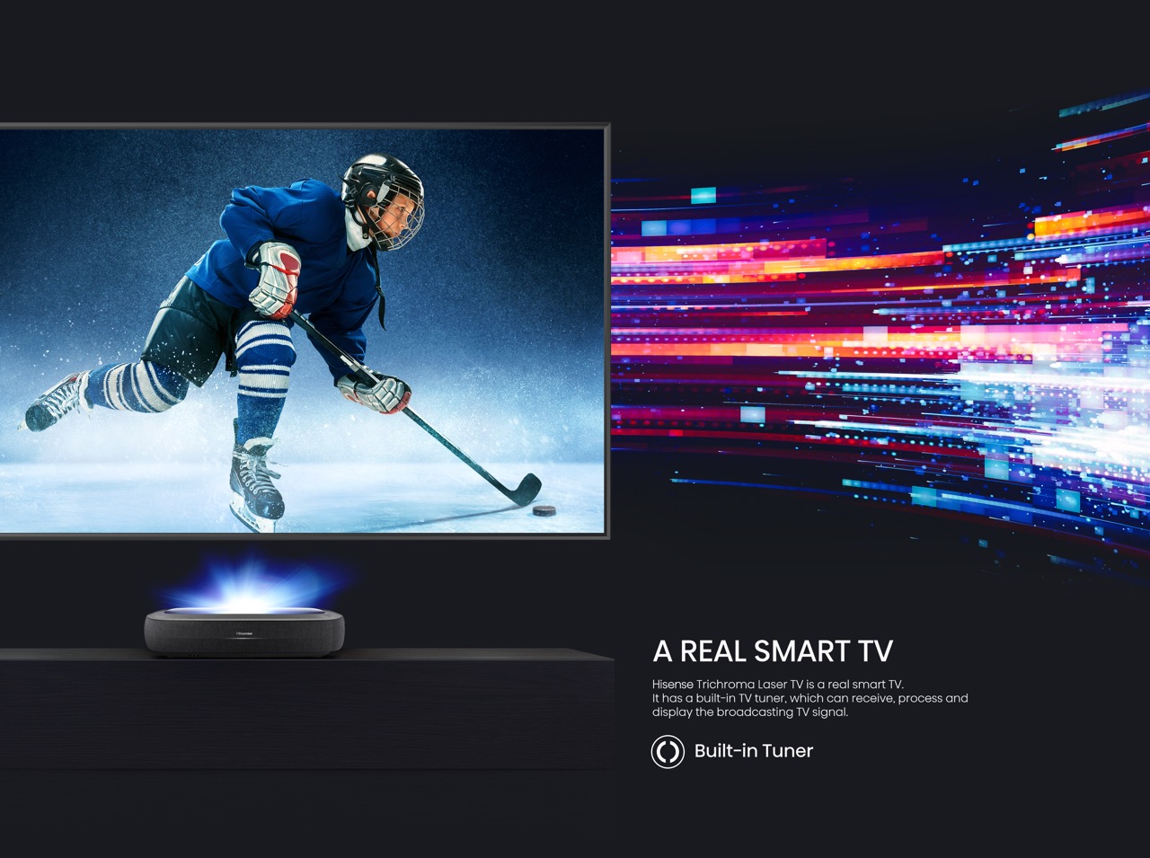 Gross-16-Built-in-Tuner Hisense Laser TV 120L9HA inkl. 120" CLR Cinema Leinwand