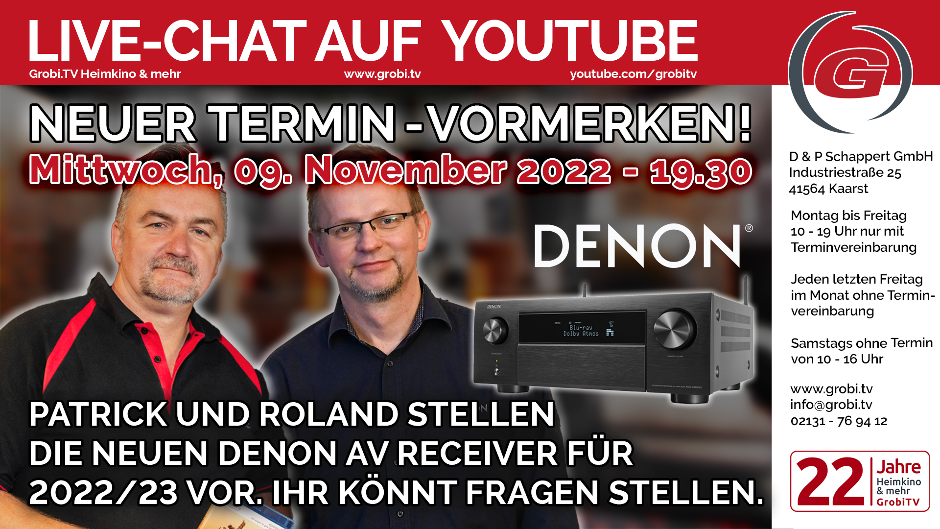 Aufzeichnung von unserem LiveChat - Denon Vorstellung mit Roland Krüger