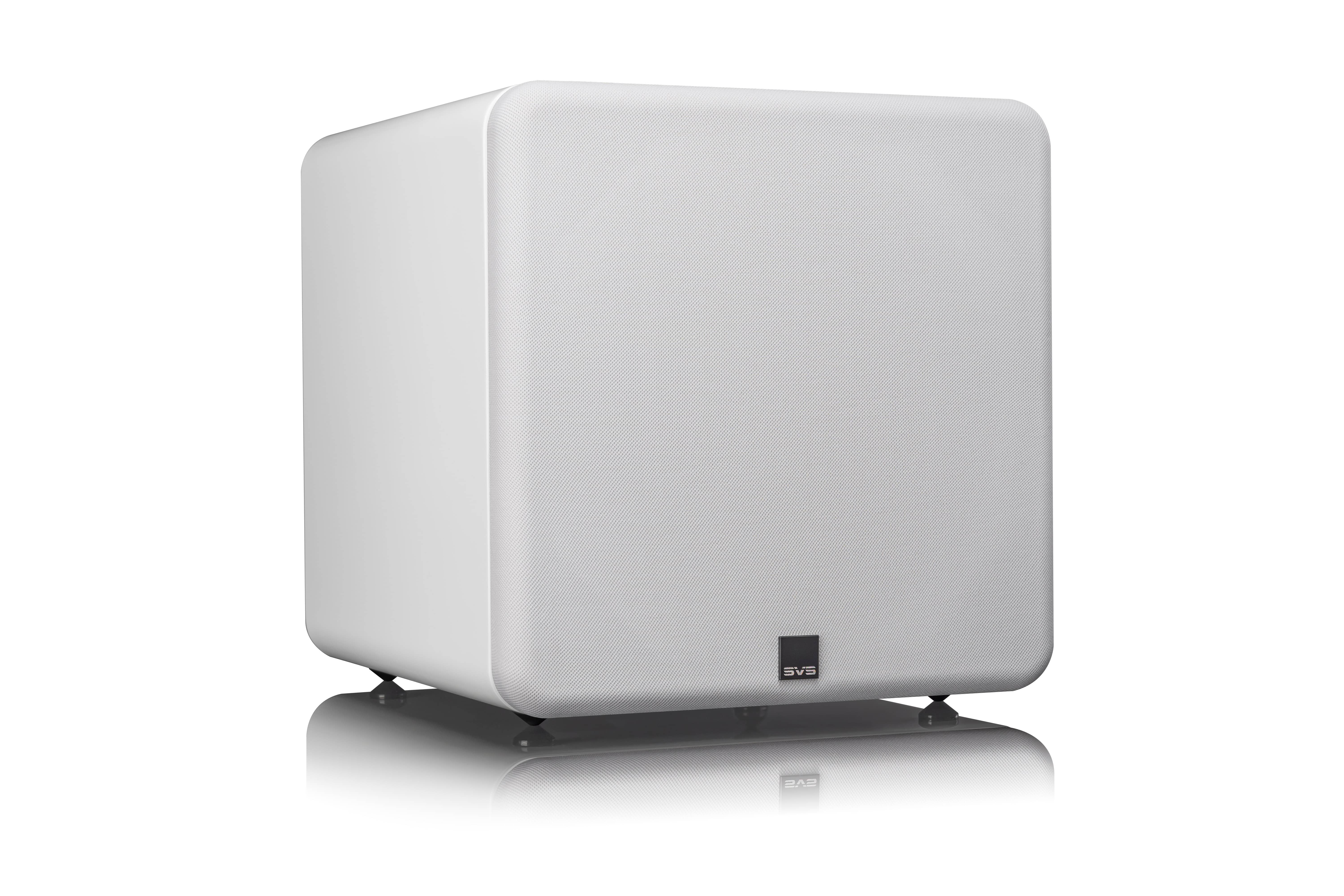 GrobiTV SVS SB-2000 Pro  Heimkino Subwoofer - Piano Gloss White - Frontansicht rechts mit Grill