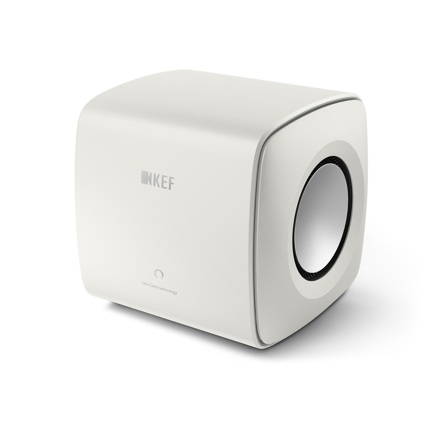 KC62_Mineral-White_front_angle GrobiTV - KEF KC62 Subwoofer weiß Frontansicht rechts