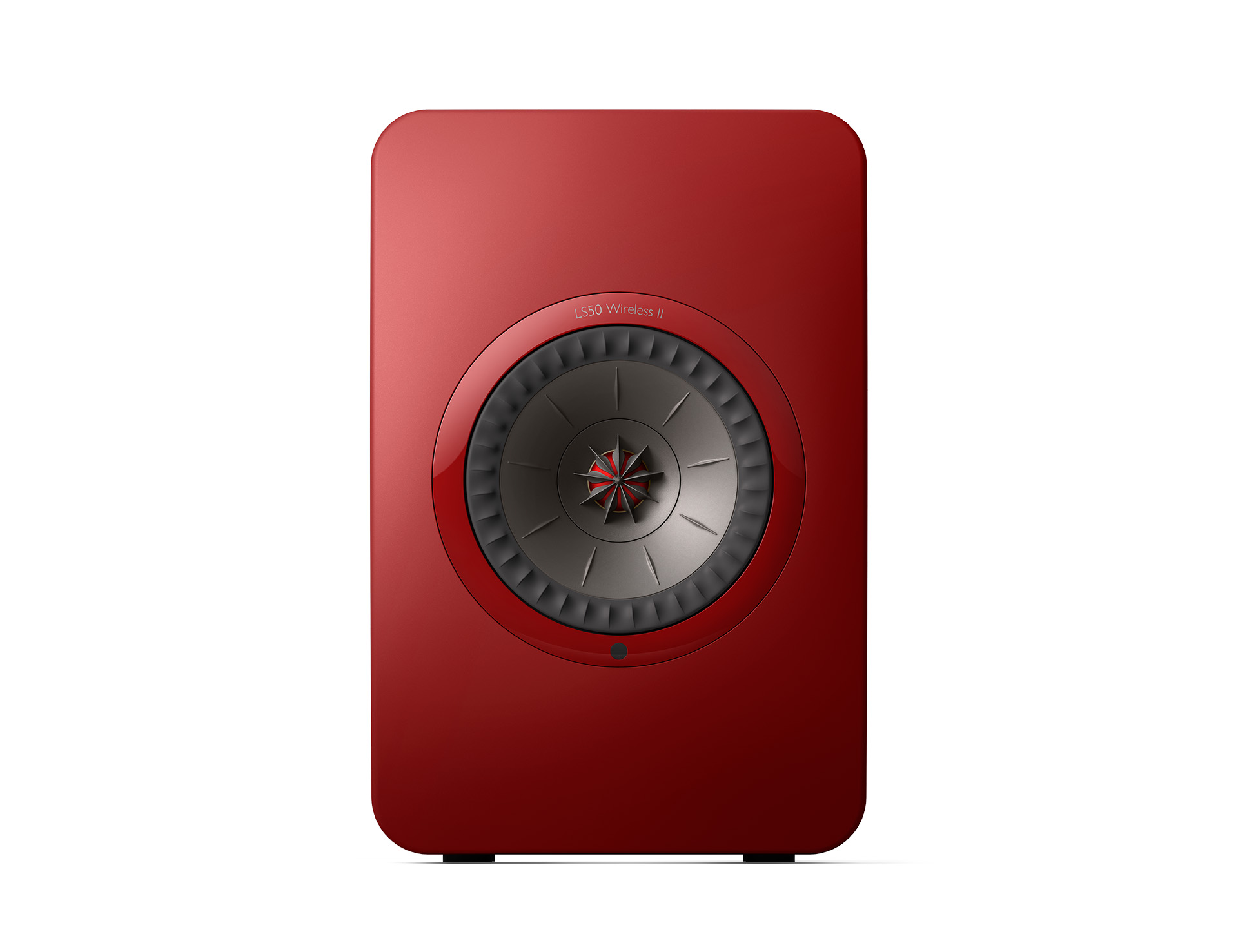 GrobiTV - KEF LS50 Wireless II Lautsprecher Einzeln rot Frontansicht 1