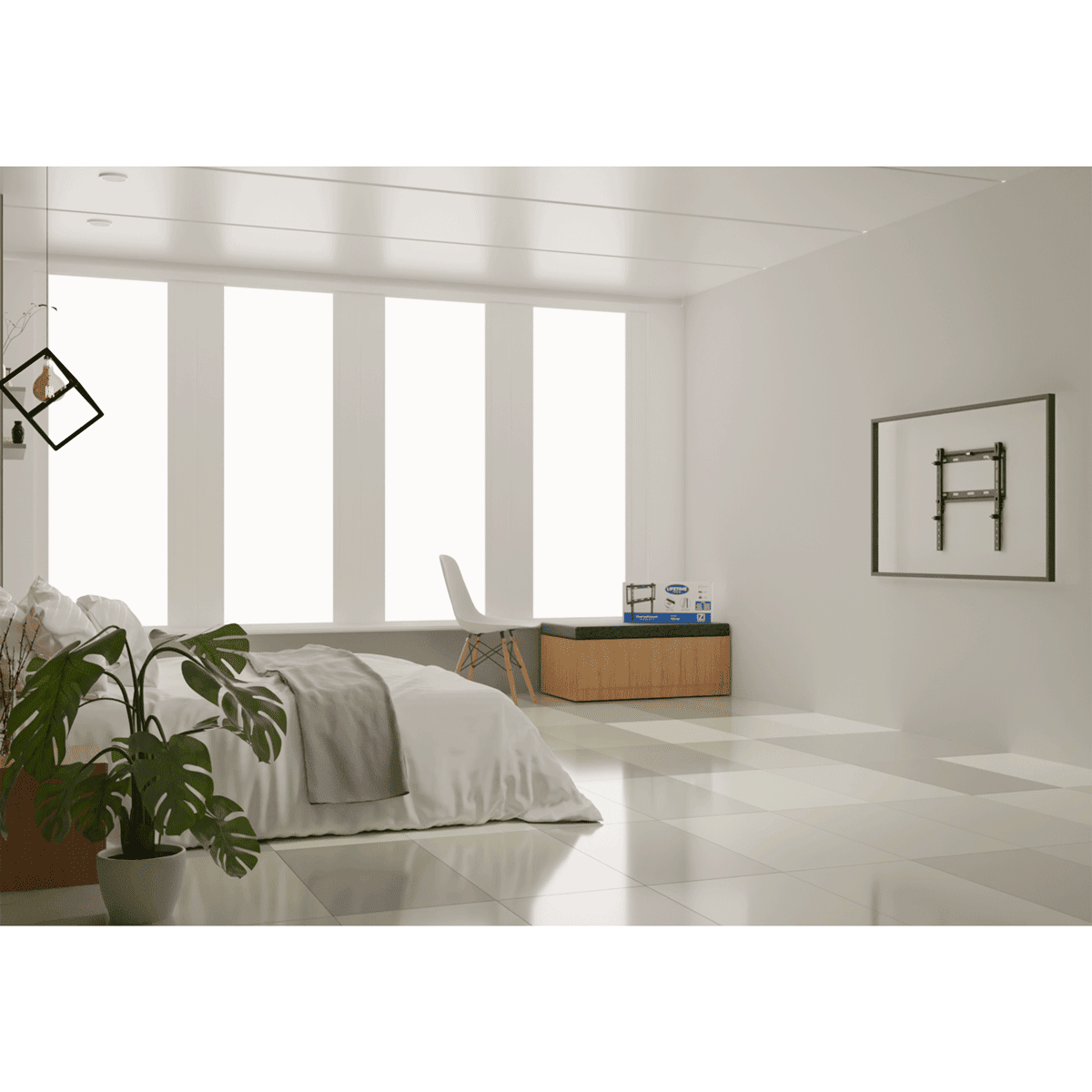 TW-44-BEDROOM2 GrobiTV - TW-44 TV-Wandhalterung - Montagebeispiel 02