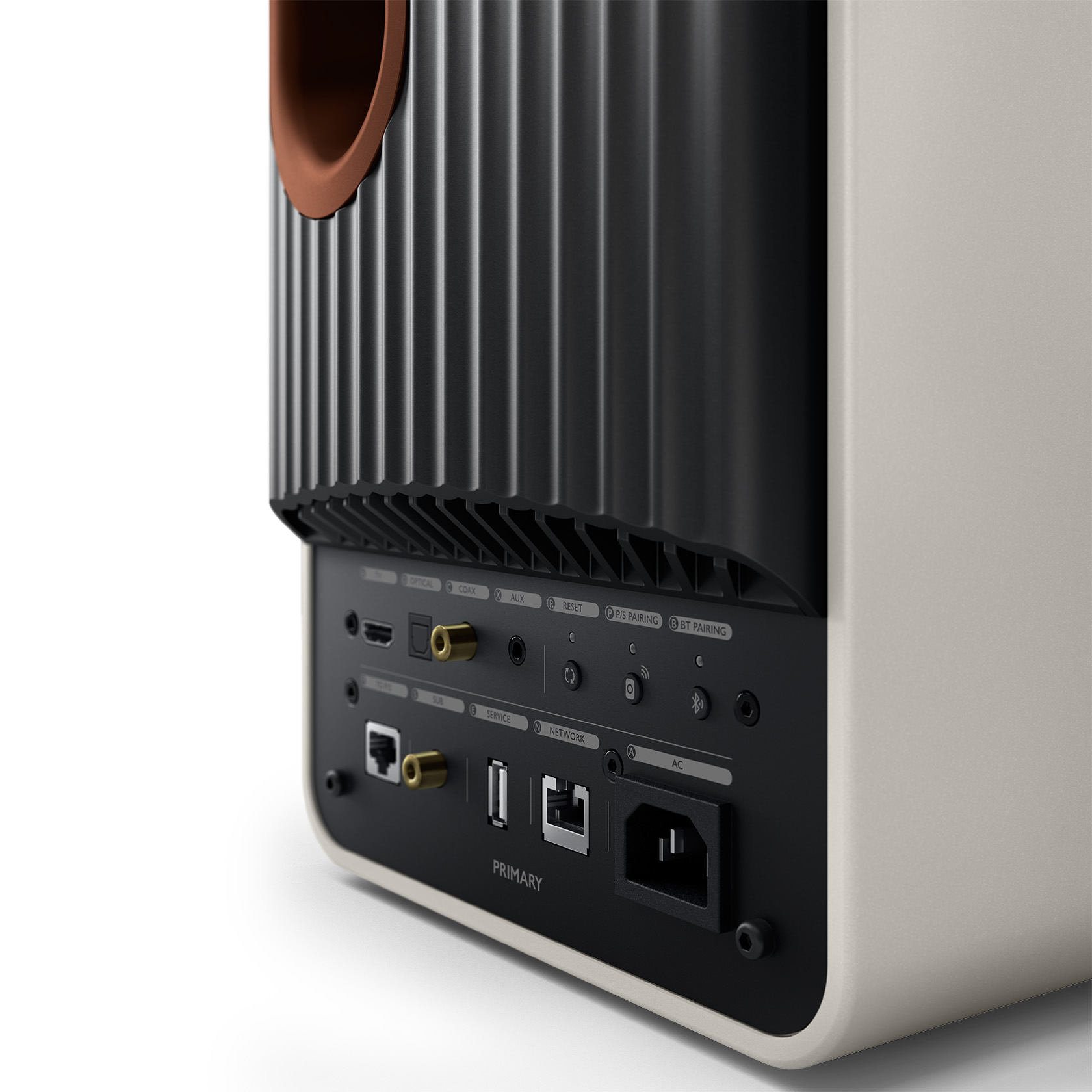 GrobiTV - KEF LS50 Wireless II Lautsprecher Einzeln weiß Rückansicht 3