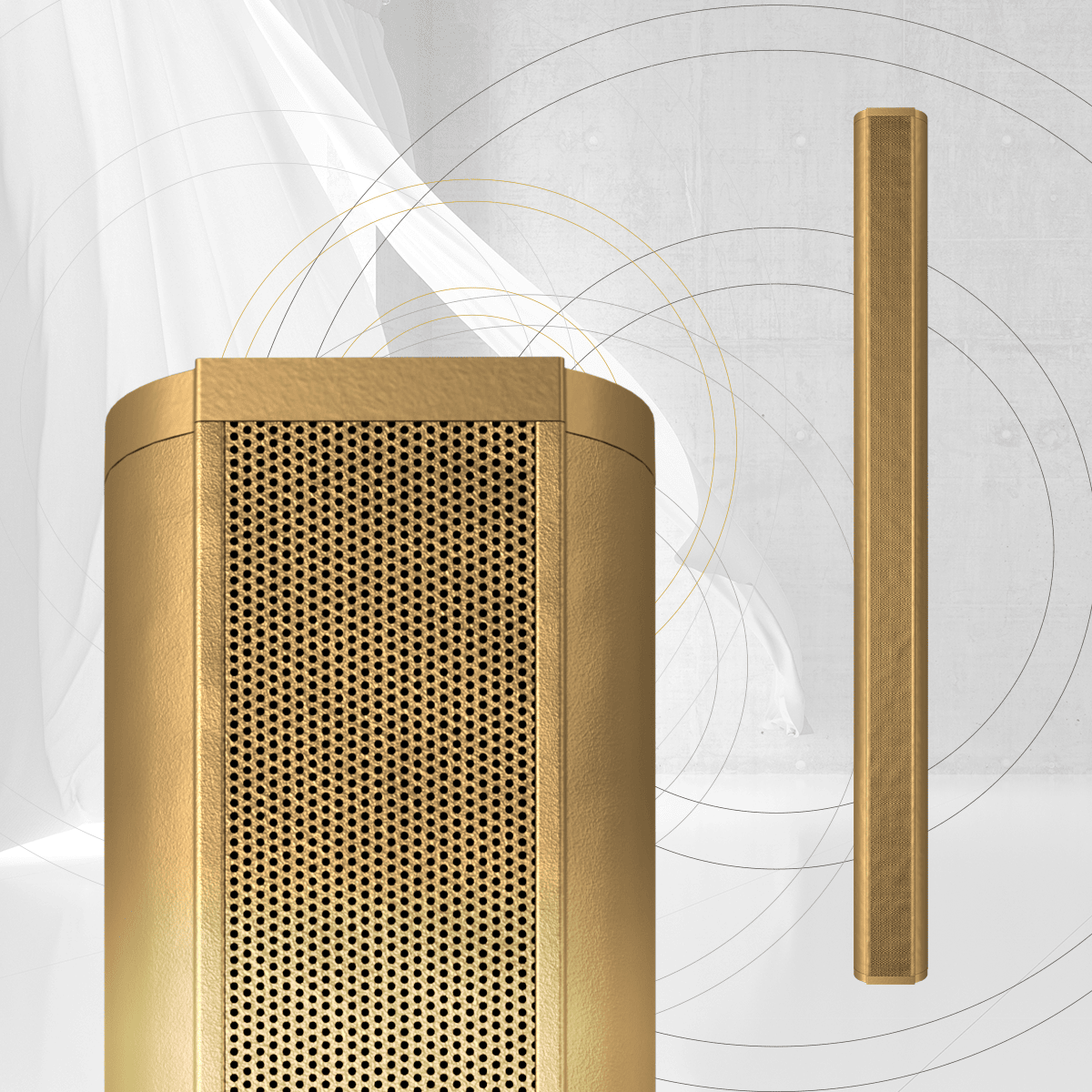 GrobiTV - QEUS APS70C EVO kompakte Flachlautsprecher - Einzellautsprecher gold