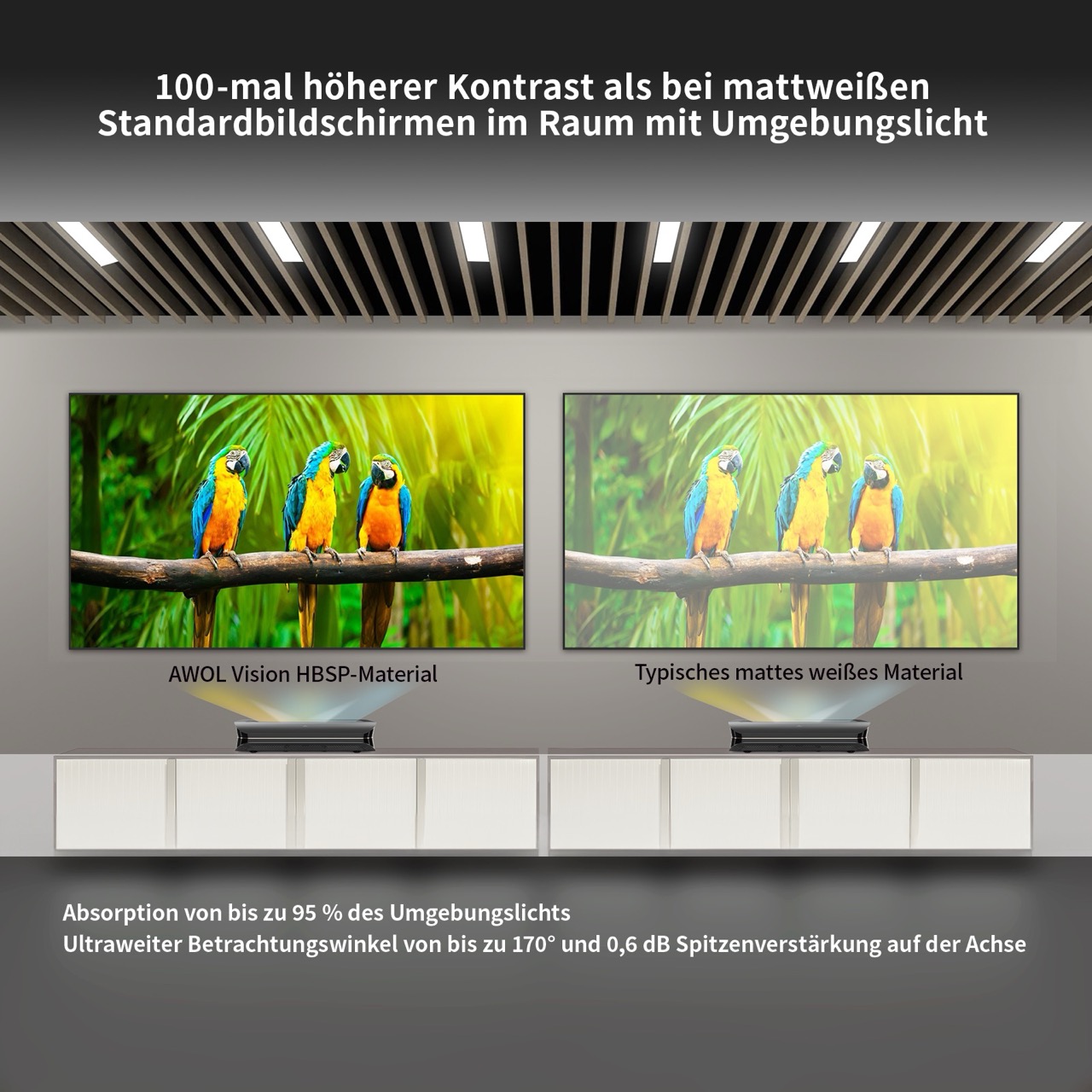 AWOL VISION | Cinematic (132-150") Rahmenleinwand für Laser TVs
