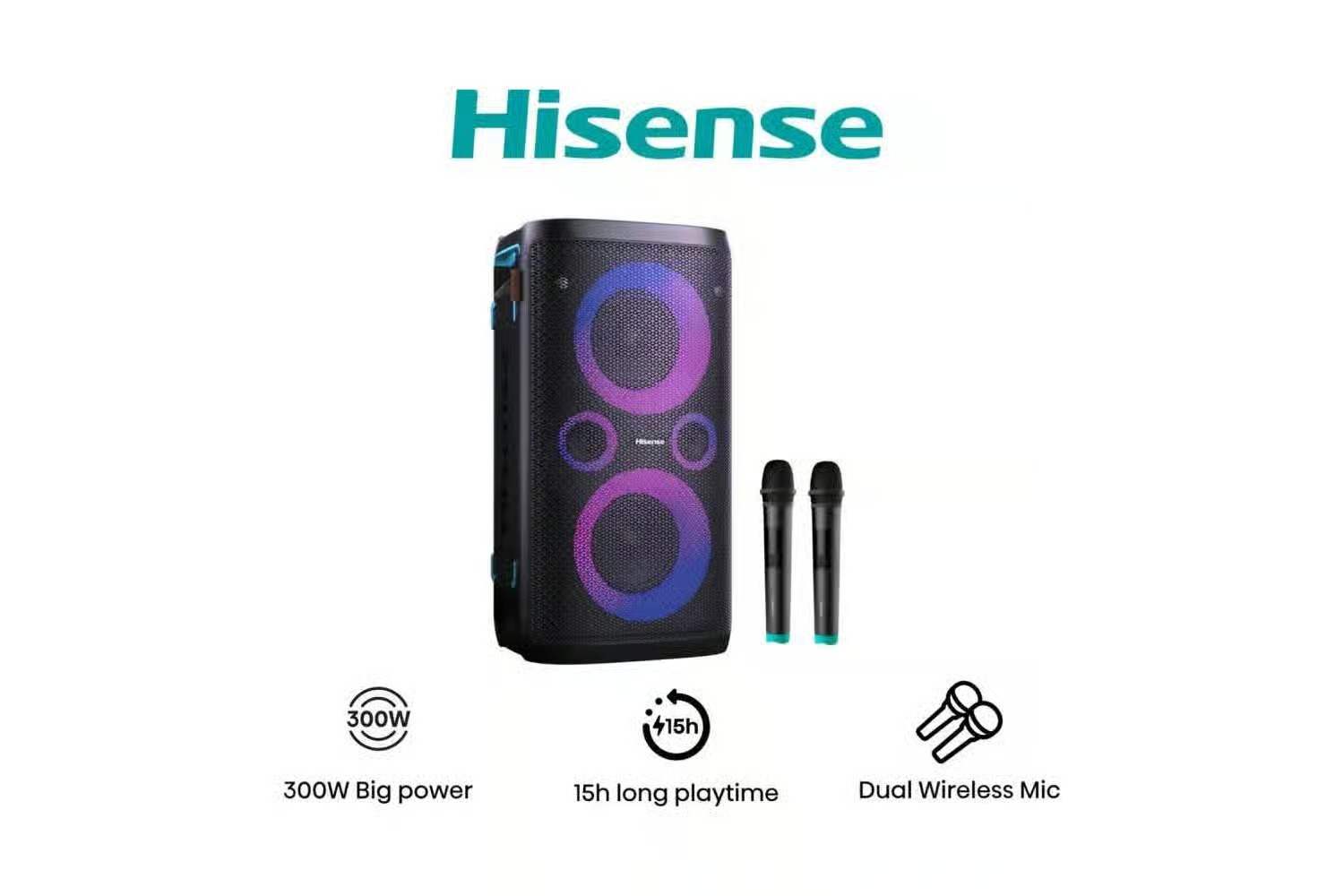 Hisense Party Rocker One Plus | 300-Watt-Partylautsprecher mit Lichtshow