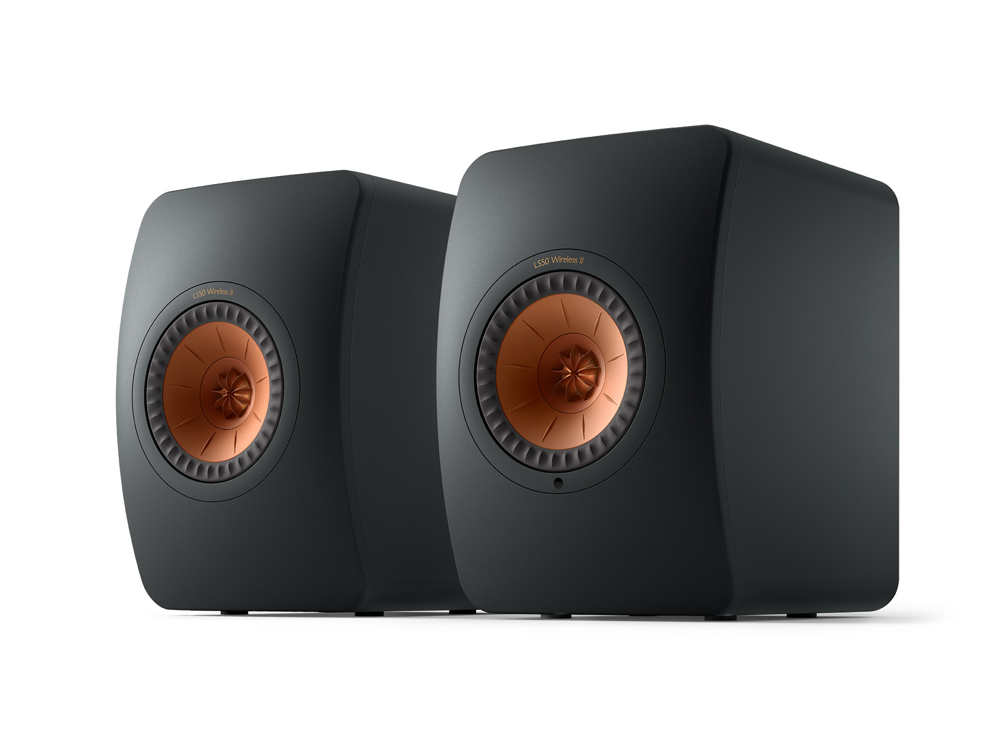 GrobiTV - KEF LS50 Wireless II Lautsprecher Paar schwarz Frontansicht 1