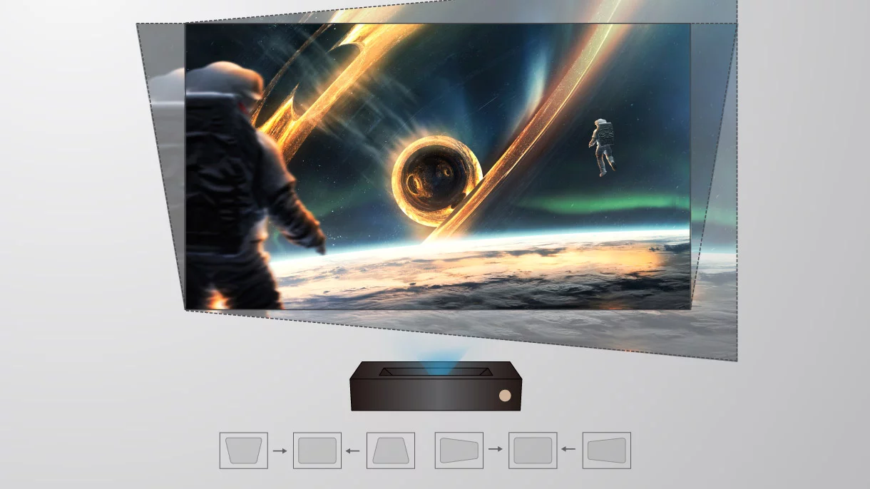 tv-v5000i-keystone BenQ V5010i | 4K 3D RGB Laser TV inkl. 2 3D-Brillen