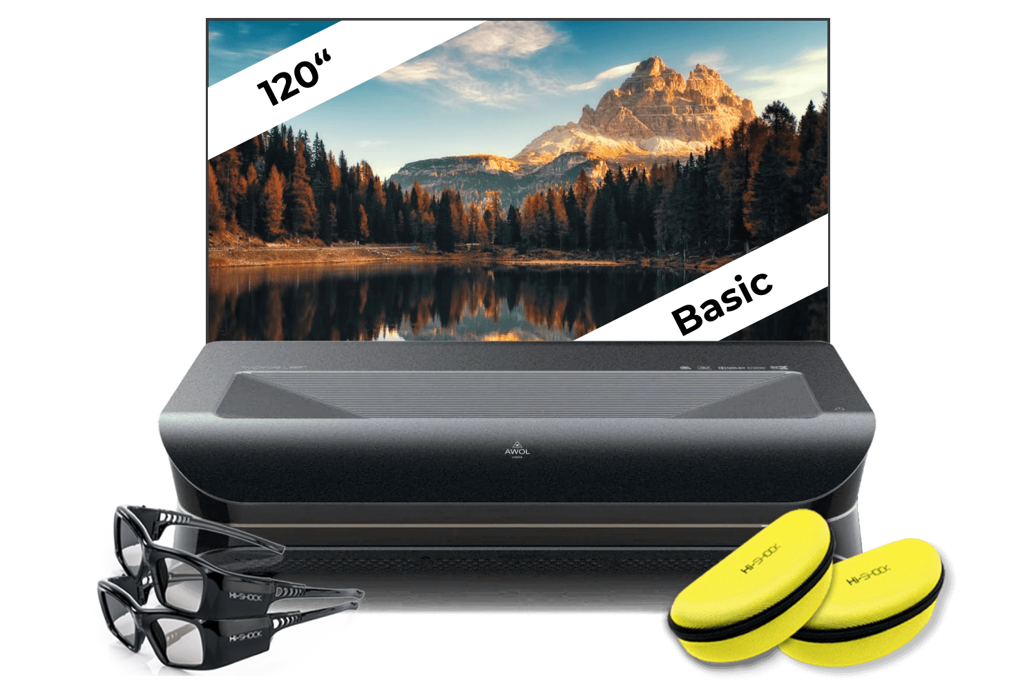 AWOL VISION LTV-3000 Pro | 4K 3D RGB Laser TV inkl. 2 3D-Brillen + 120" CLR (Basic) Rahmenleinwand AWOL VISION LTV-3000 Pro | 4K 3D RGB Laser TV inkl. 2 3D-Brillen + 120" CLR (Basic) Rahmenleinwand