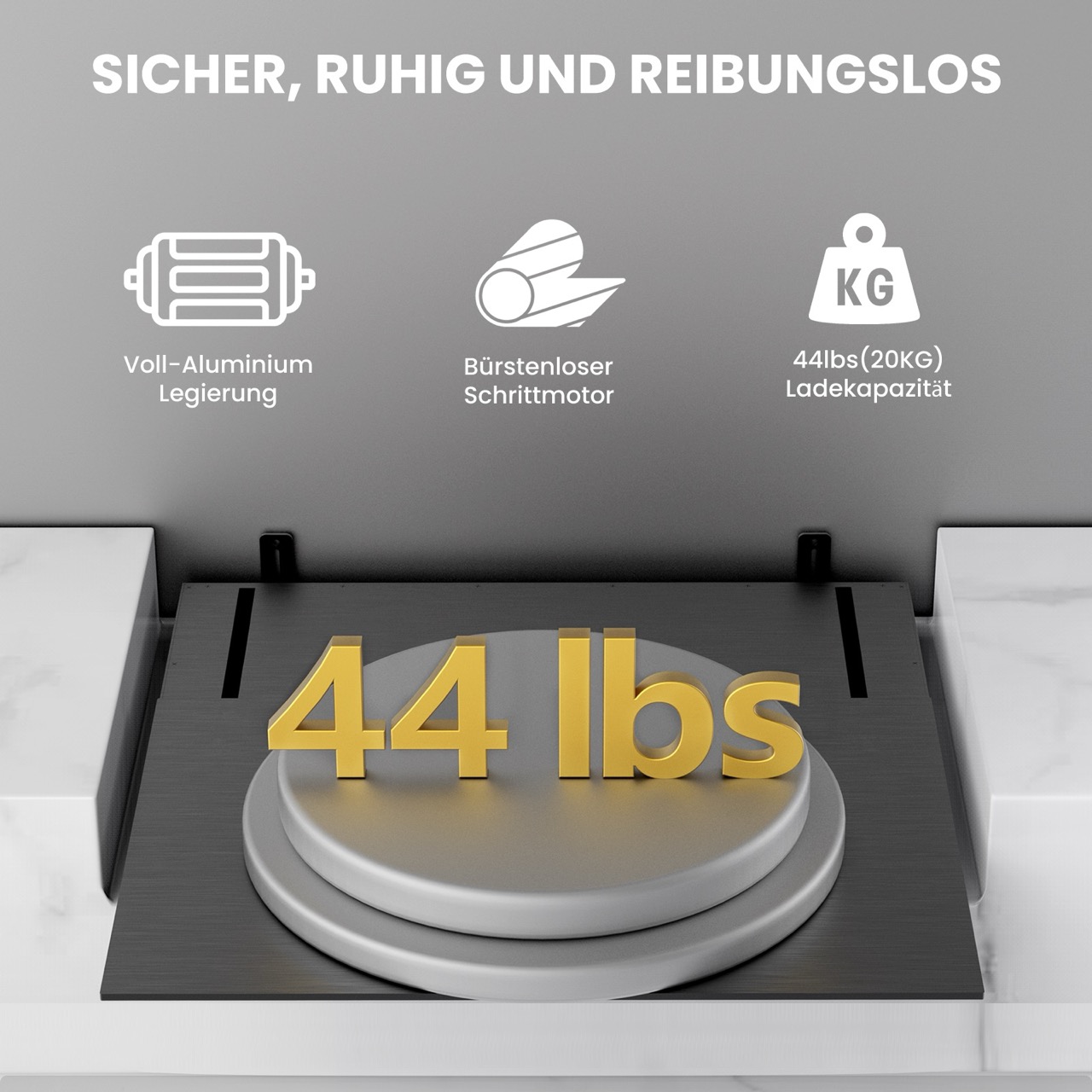 AWOL VISION Motorisierter Slider Tray 150" für Laser TVs (v.2.0)