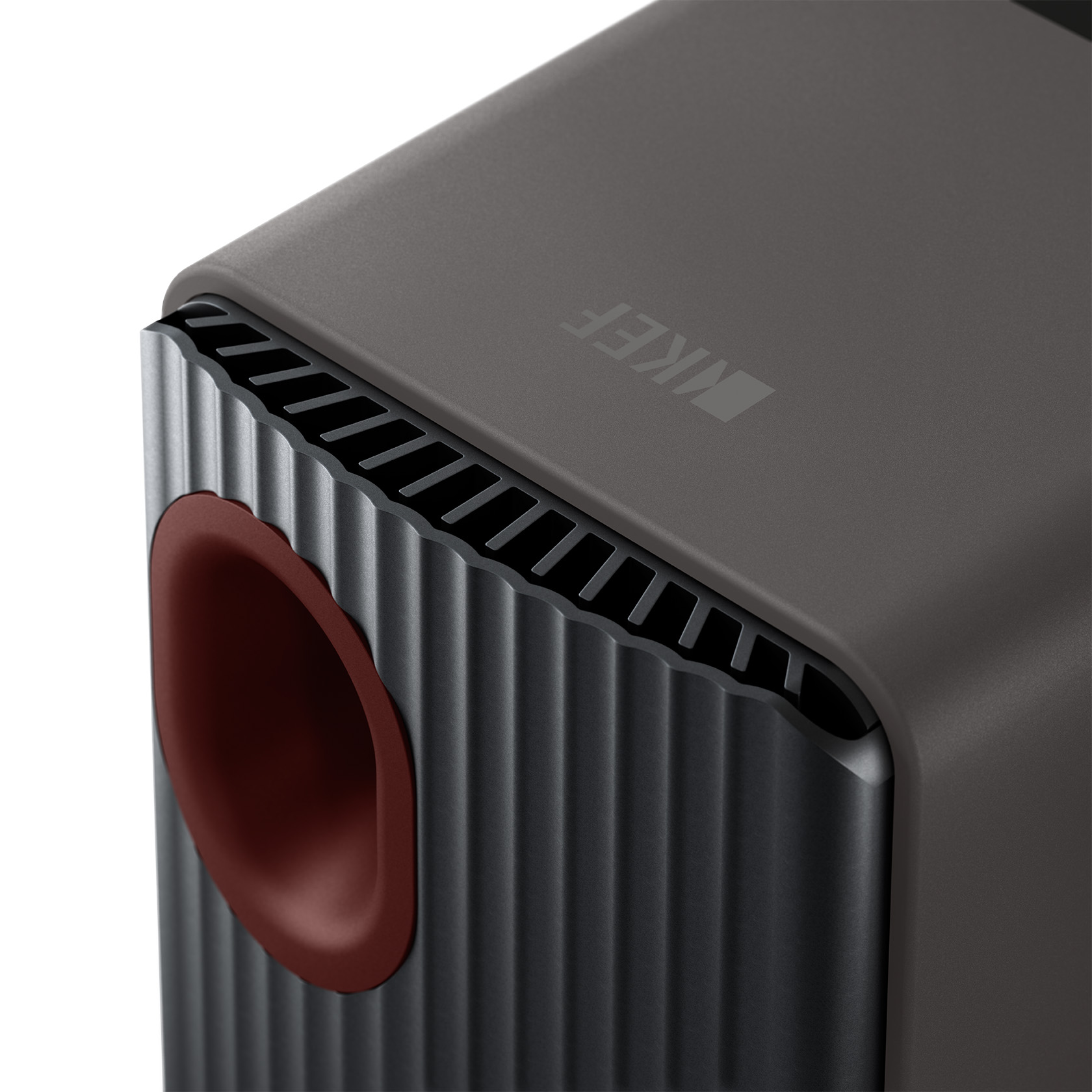 GrobiTV - KEF LS50 Wireless II Lautsprecher Einzeln grau Rückansicht 2