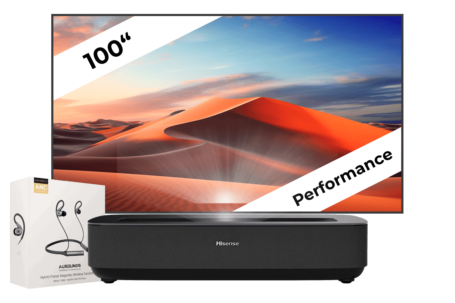 Hisense PL2 | 4K Laser TV + 100" Performance CLR + GRATIS In-Ear-Kopfhörer Hisense PL2 | 4K Laser TV + 100" Performance CLR + GRATIS In-Ear-Kopfhörer