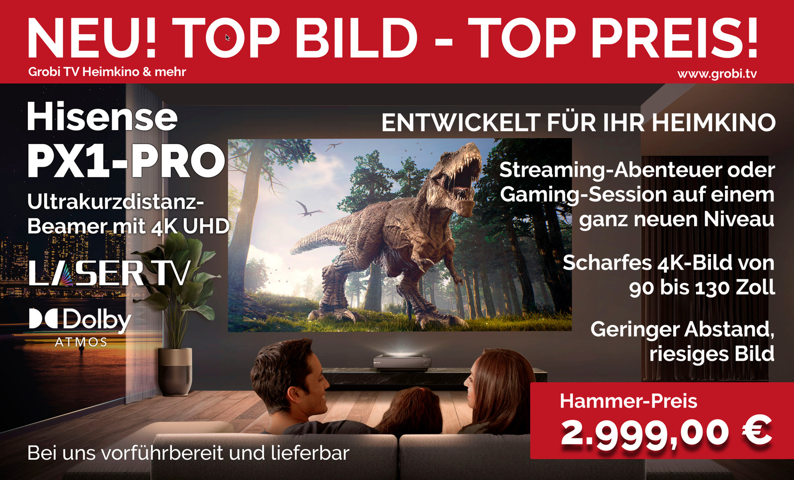 Frisch eingetroffen, der neue Hisense PX1-PRO LaserTV