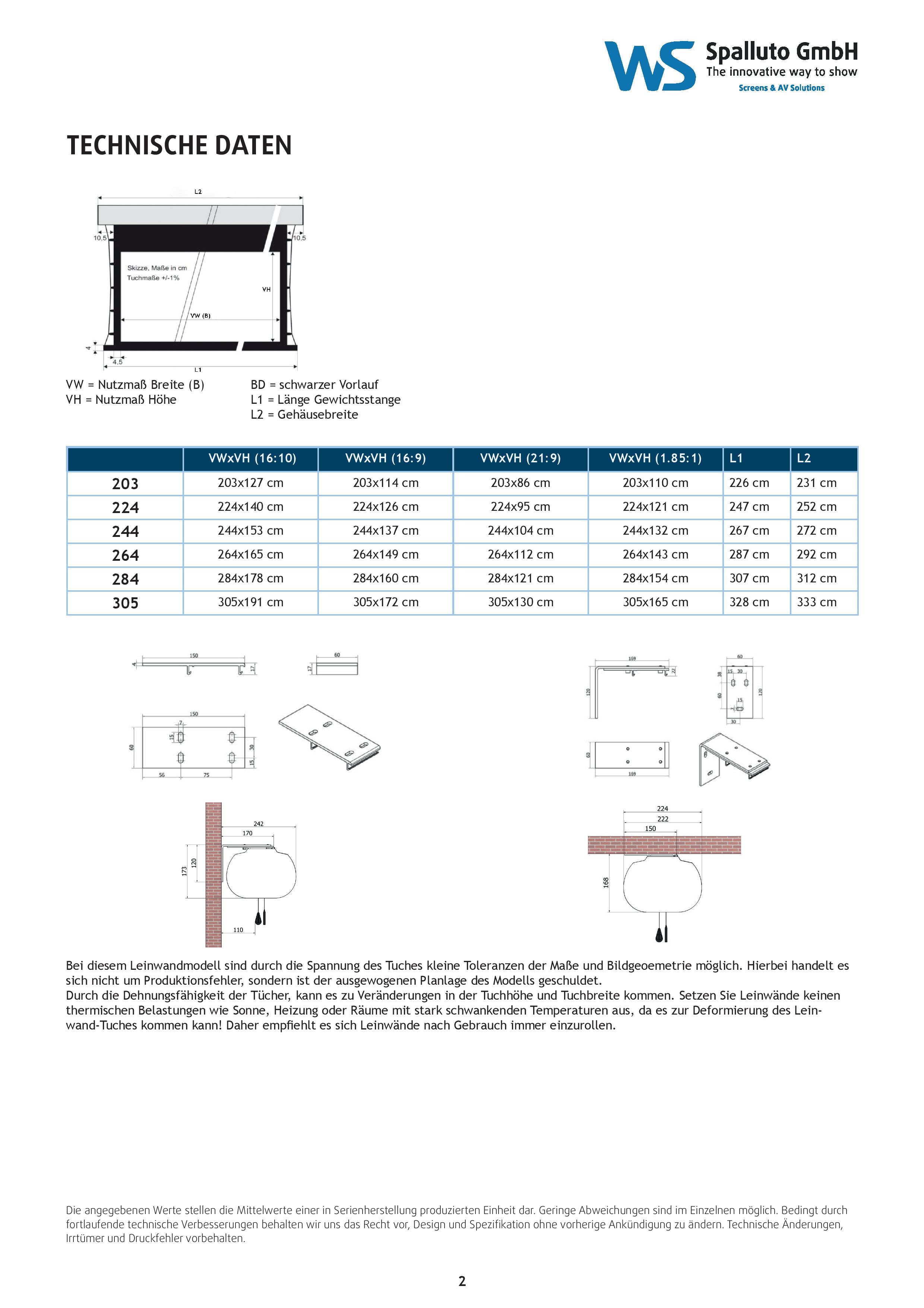 WS S4 FormatN Homevision Leinwand Ausführung