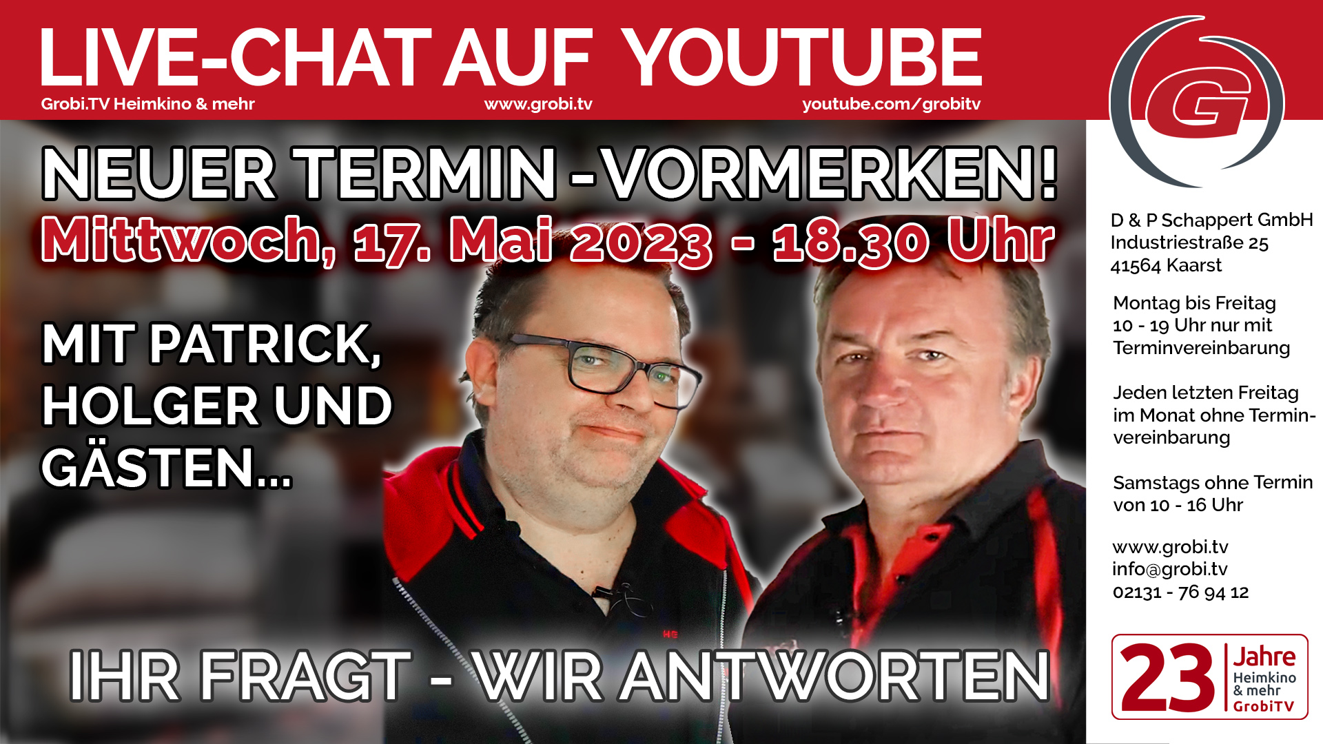 Live Chat aus unserer Reihe "Ihr fragt, wir antworten. Mit Holger, Patrick und vielleicht auch Gästen...."