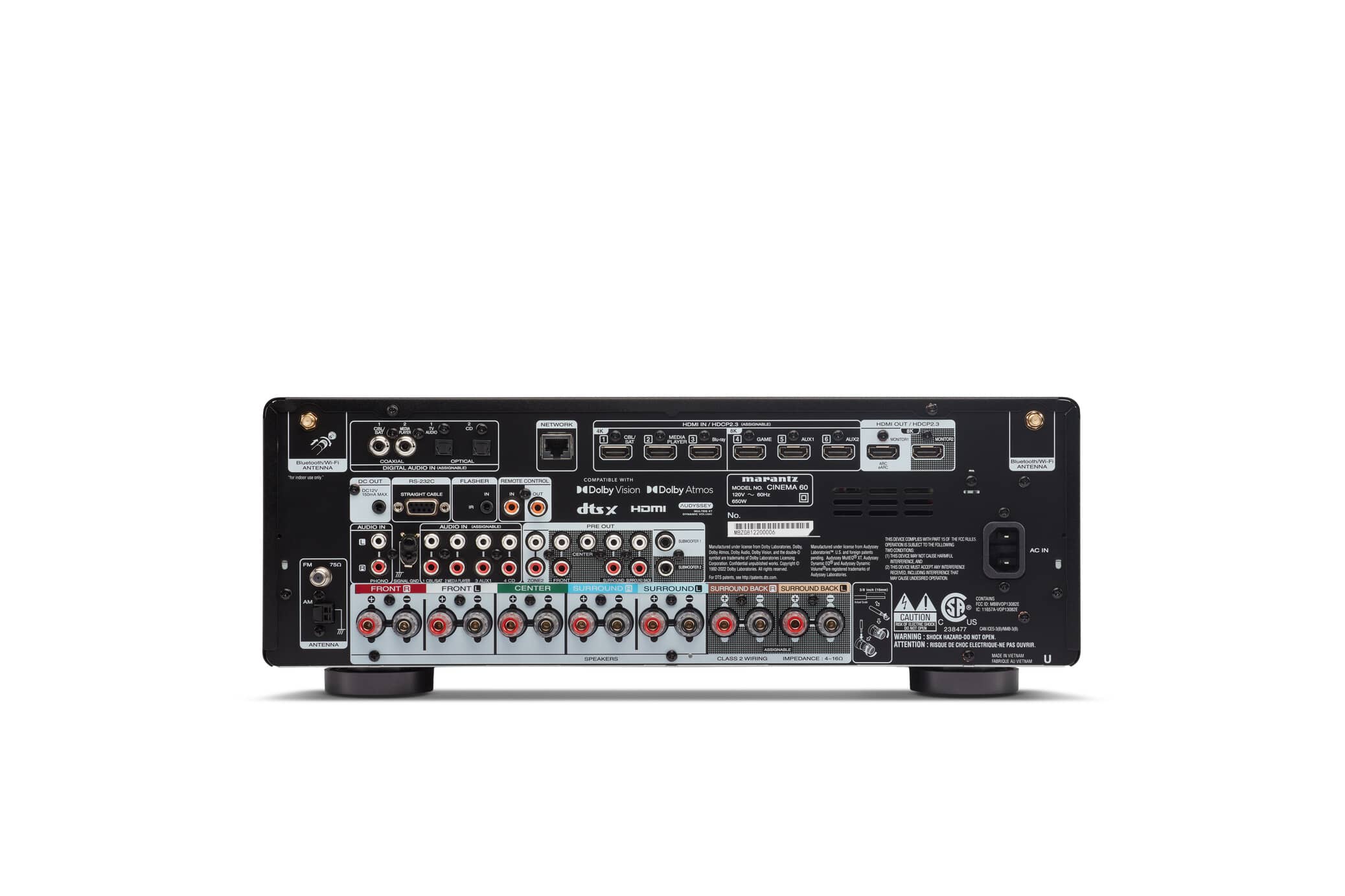 Low-Marantz-AVR-Cinema-60-7 GrobiTV - Marantz CINEMA 60 - 9.4-Kanal-AV-Verstärker schwarz Rückansicht