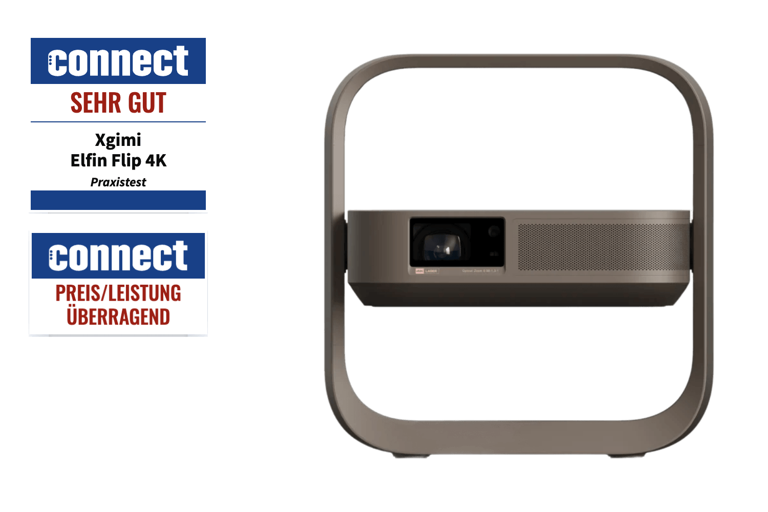 XGIMI Elfin Flip 4K | Tragbarer 4K RGB Triple-Laser Beamer mit Google TV