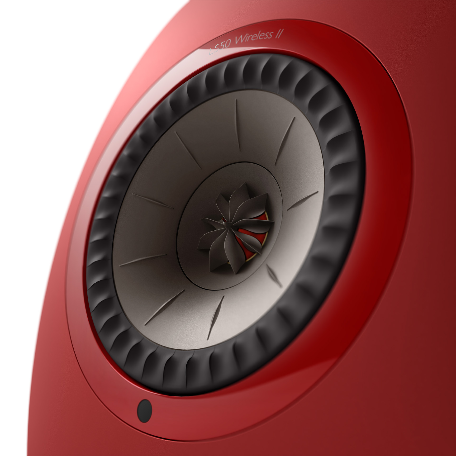 GrobiTV - KEF LS50 Wireless II Lautsprecher Einzeln rot Detailansicht 2