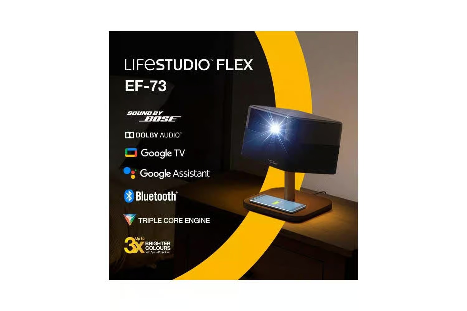 Epson EF-73 | 4K Smart Laser Projektor mit Google TV & Bose Sound