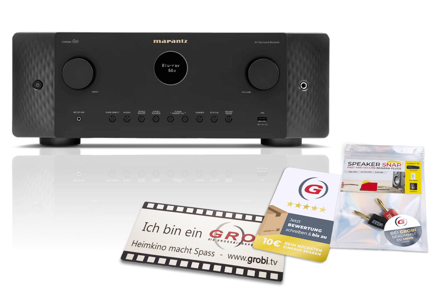 Marantz CINEMA 60 | 7.2-Kanal AV-Receiver + GRATIS SPEAKER SNAP® + GROBI Schild