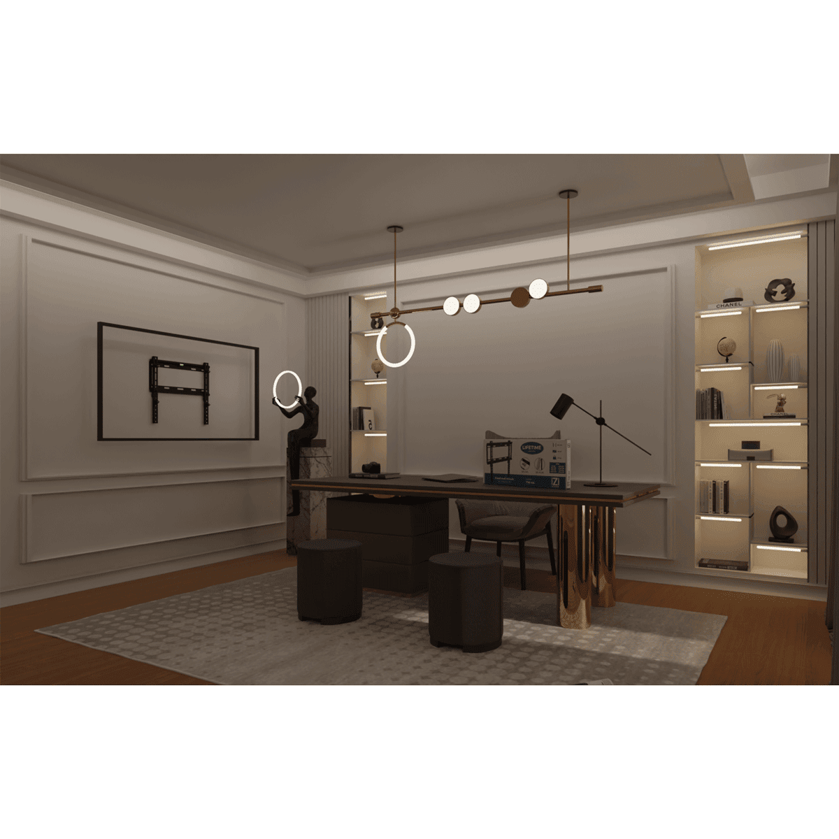 TW-44-Office-modelslay GrobiTV - TW-44 TV-Wandhalterung - Montagebeispiel 06