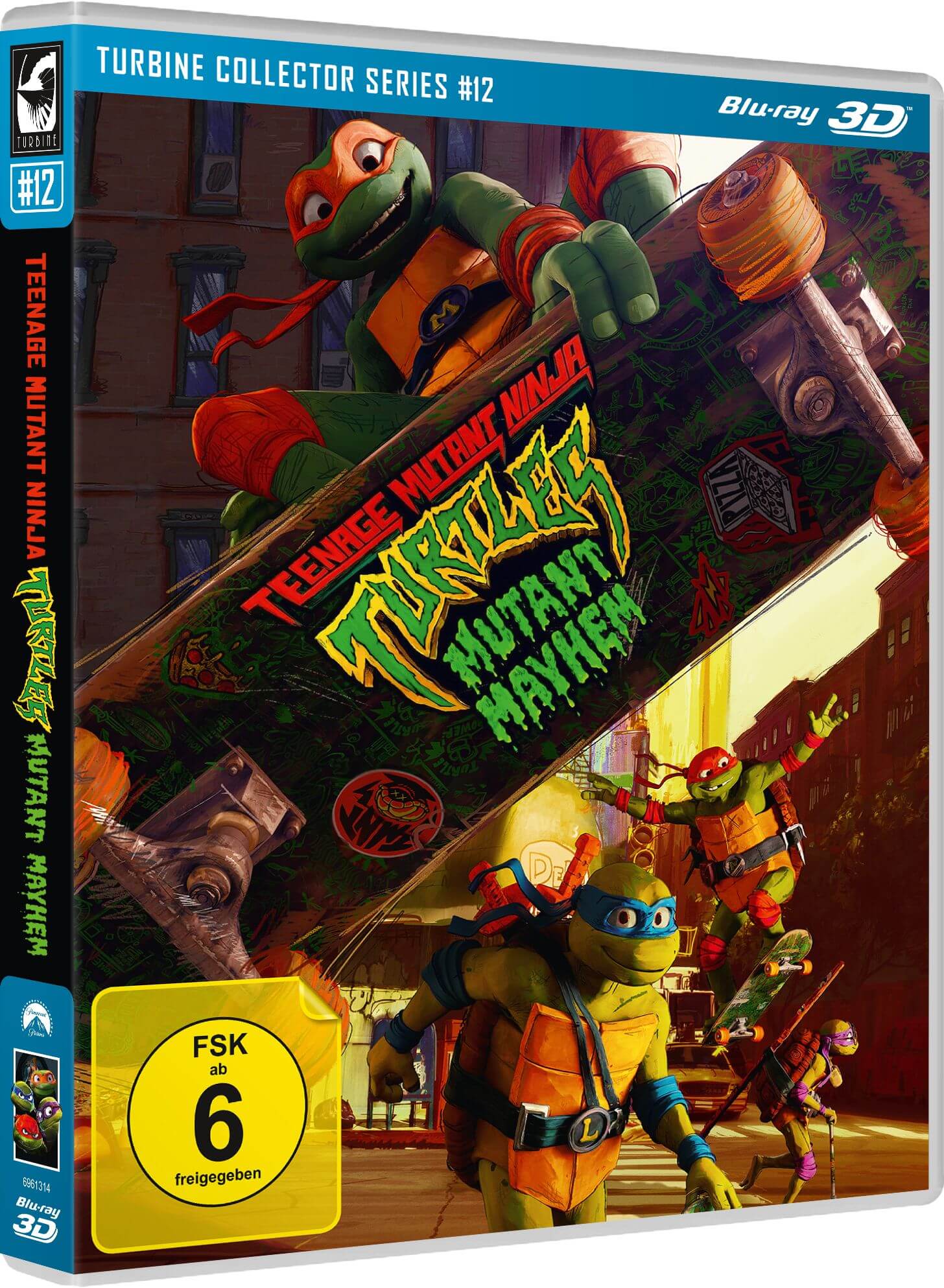 6961314_TMNTMM_3DBD_Packshot_FSK Teenage Mutant Ninja Turtles: Mutant Mayhem 3D - Turbine Collector Series #12 (Blu-ray 3D)