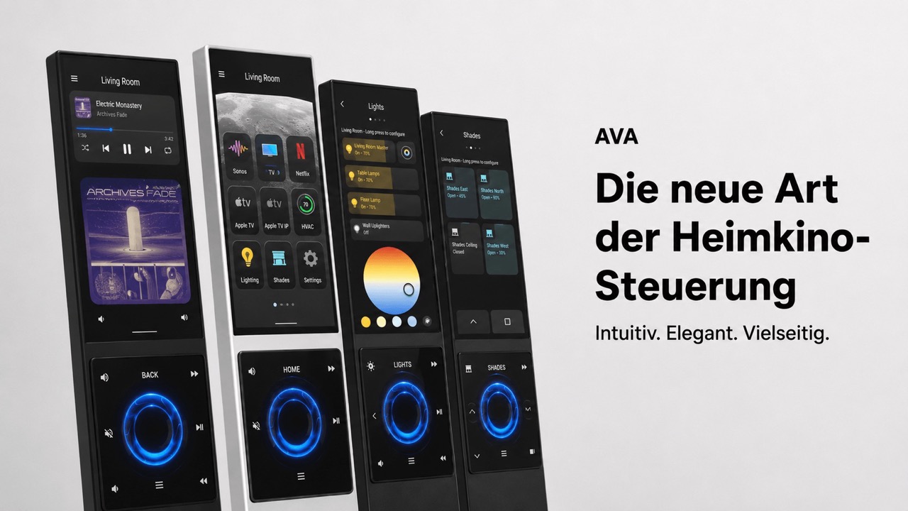 AVA Bedienoberflächen für Heimkino, Audio, Licht und Smart Home