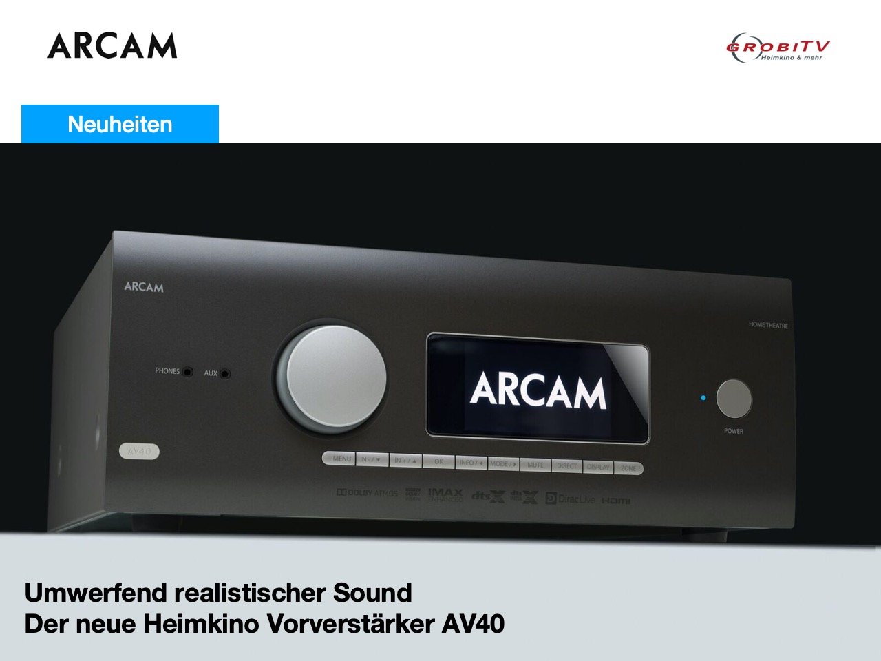 ARCAM Neuigkeiten - demnächst in unserer Ausstellung