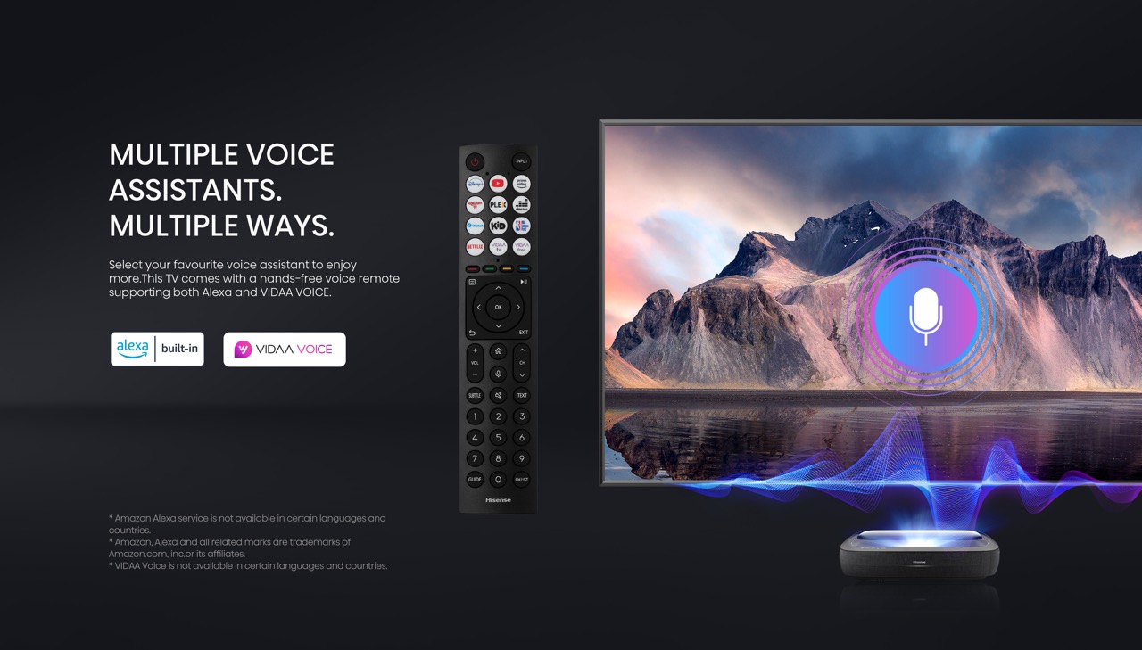 Gross-15-voice-control-L9HE Hisense Laser TV 120L9HA inkl. 120" CLR Cinema Leinwand