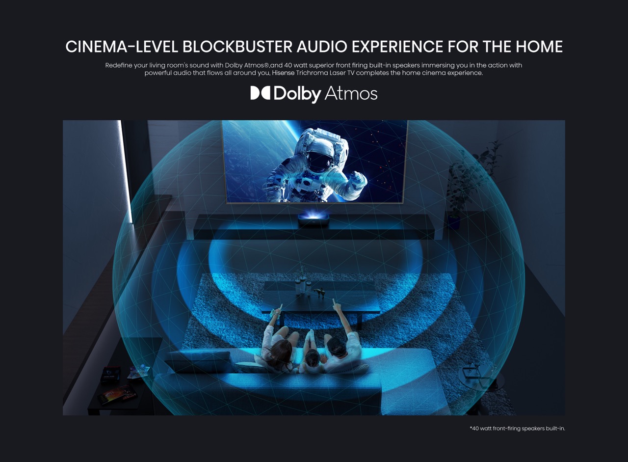 Gross-11-Dolby-Atmos Hisense Laser TV 120L9HA inkl. 120" CLR Cinema Leinwand