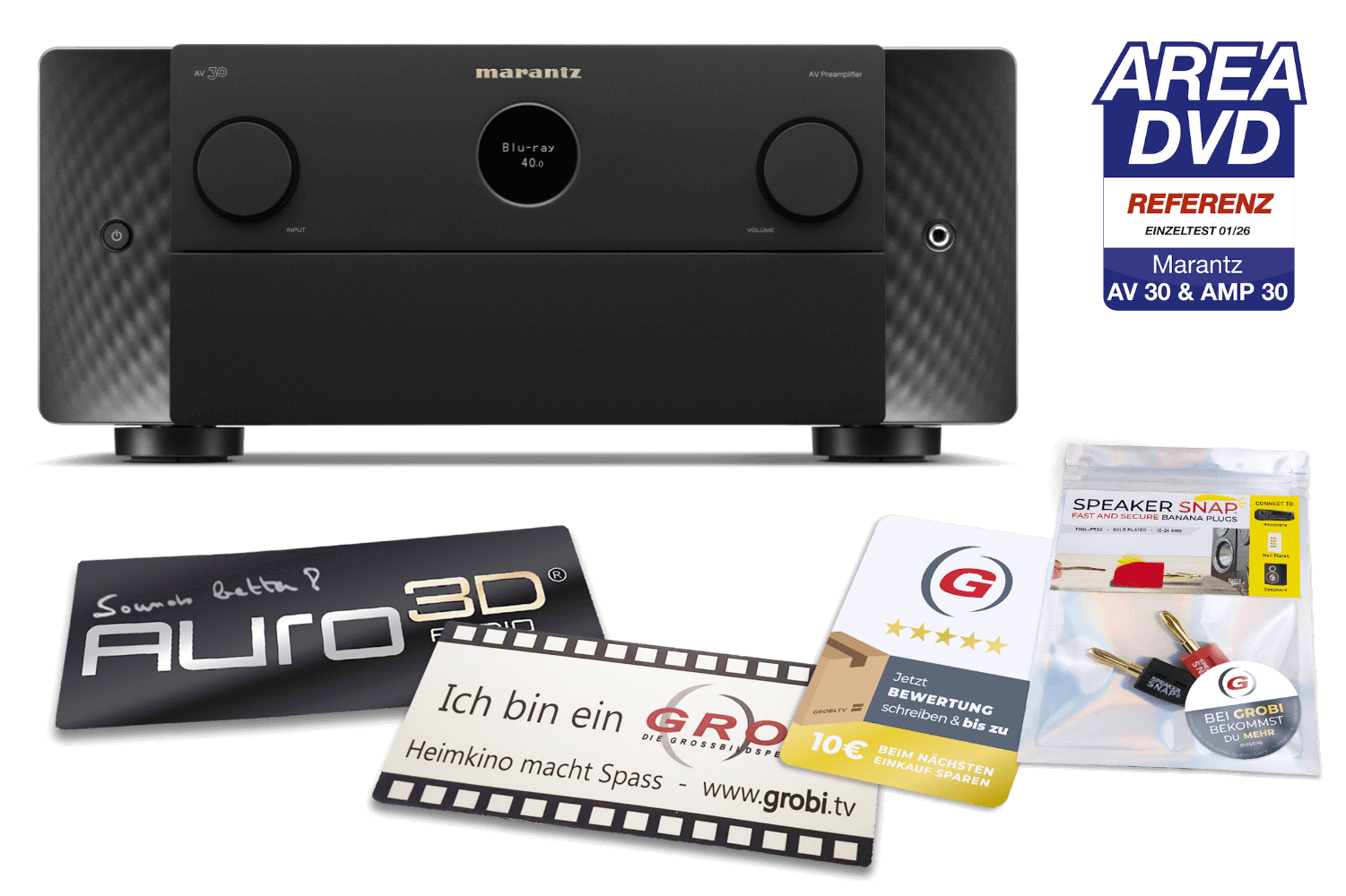 Marantz AV 30 | Referenz 11.4-Kanal Vorverstärker + GRATIS SPEAKER SNAP® + Auro3D / GROBI Schild