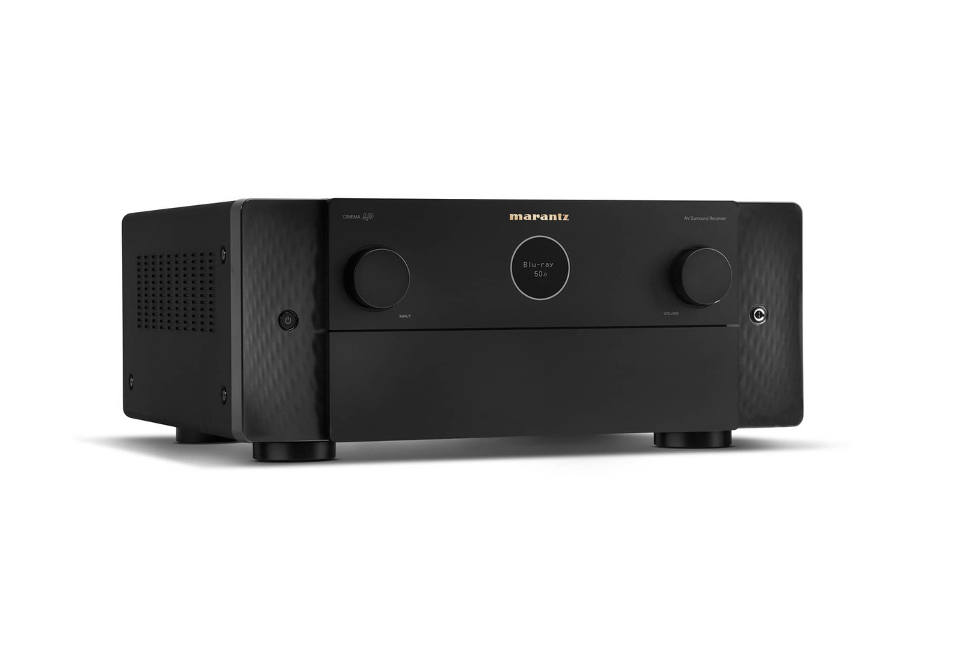 Low-Marantz-AVR-Cinema-40-12 GrobiTV - Marantz CINEMA 40 - 9.4-Kanal-AV-Verstärker schwarz Frontansicht rechts geschlossen