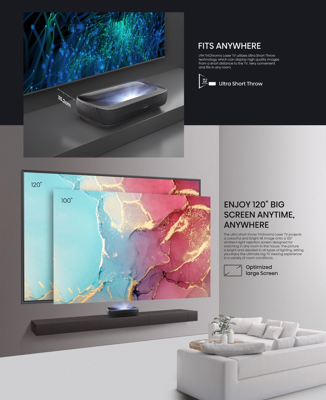 Gross-06-07-Ultra-Short-Throw Hisense Laser TV 120L9HA inkl. 120" CLR Cinema Leinwand
