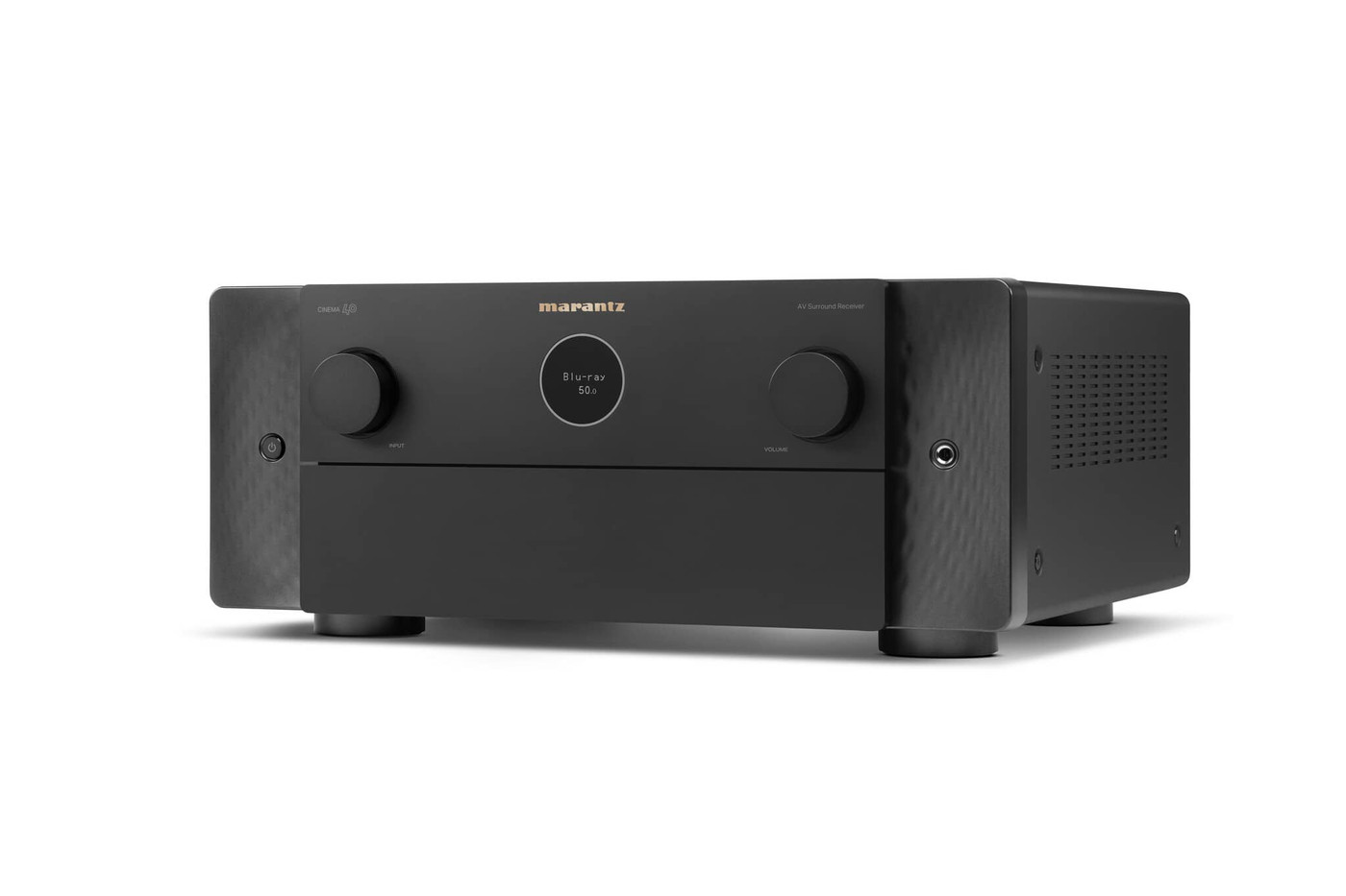 GrobiTV - Marantz CINEMA 40 - 9.4-Kanal-AV-Verstärker schwarz Frontansicht links geschlossen