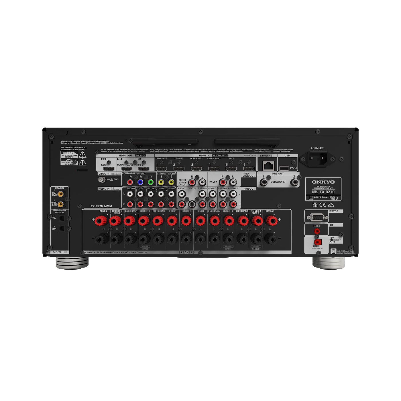 Onkyo TX-RZ70 GROBITV Rückseite