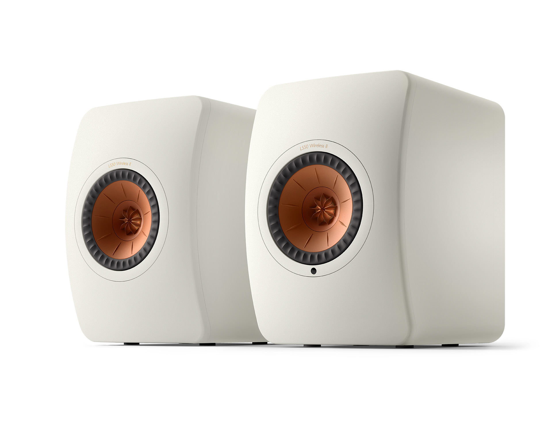 GrobiTV - KEF LS50 Wireless II Lautsprecher Paar weiß Frontansicht 1