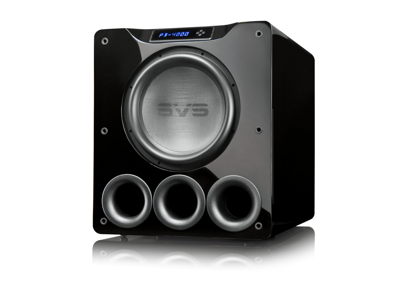 4000_series_pg_hero_reflected GrobiTV - SVS PB 4000 Piano Gloss Black - Frontansicht links ohne Grill