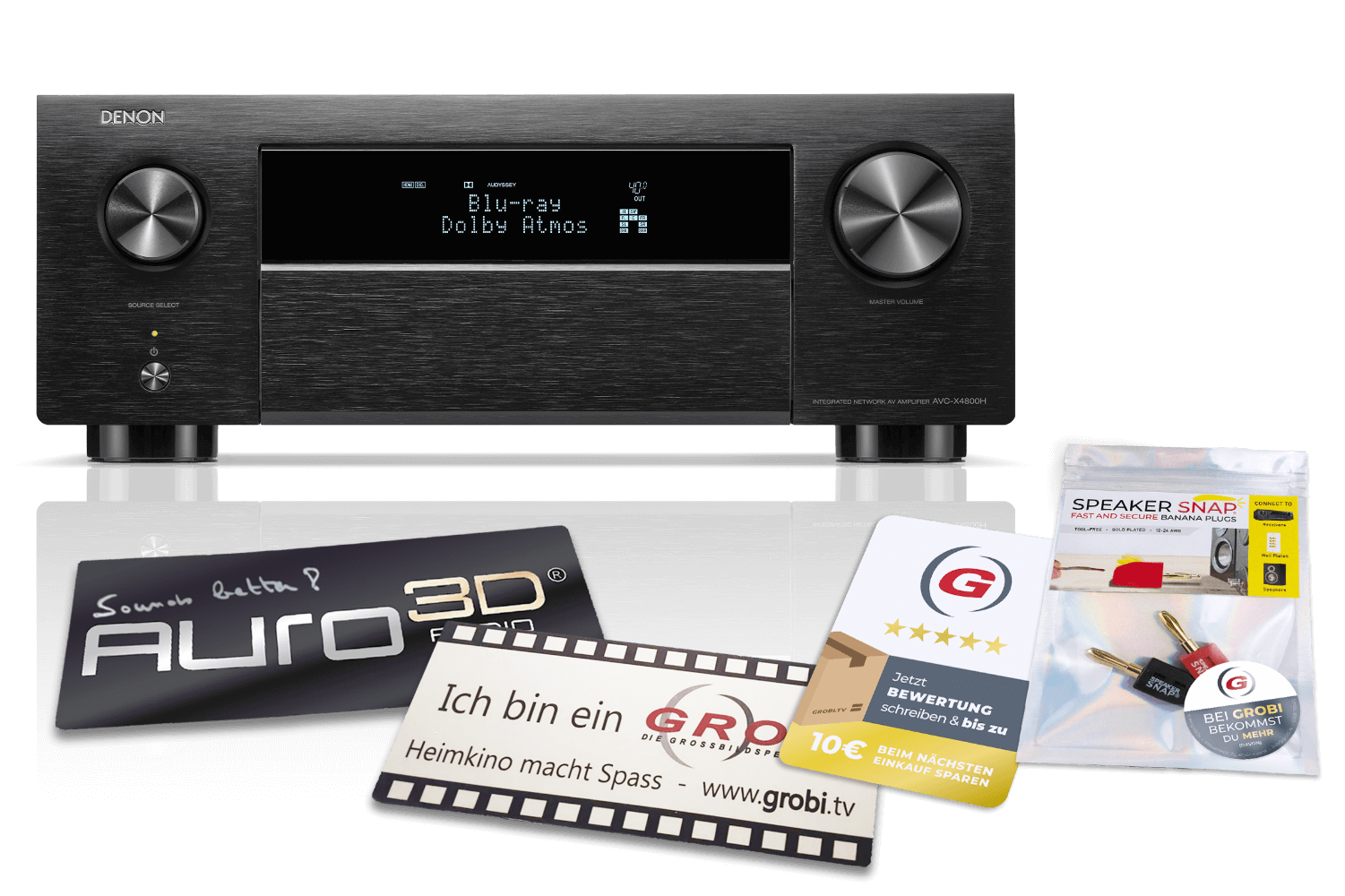 Denon AVC-X4800H | 9.4-Kanal AV-Verstärker + GRATIS SPEAKER SNAP® + Auro3D / GROBI Schild