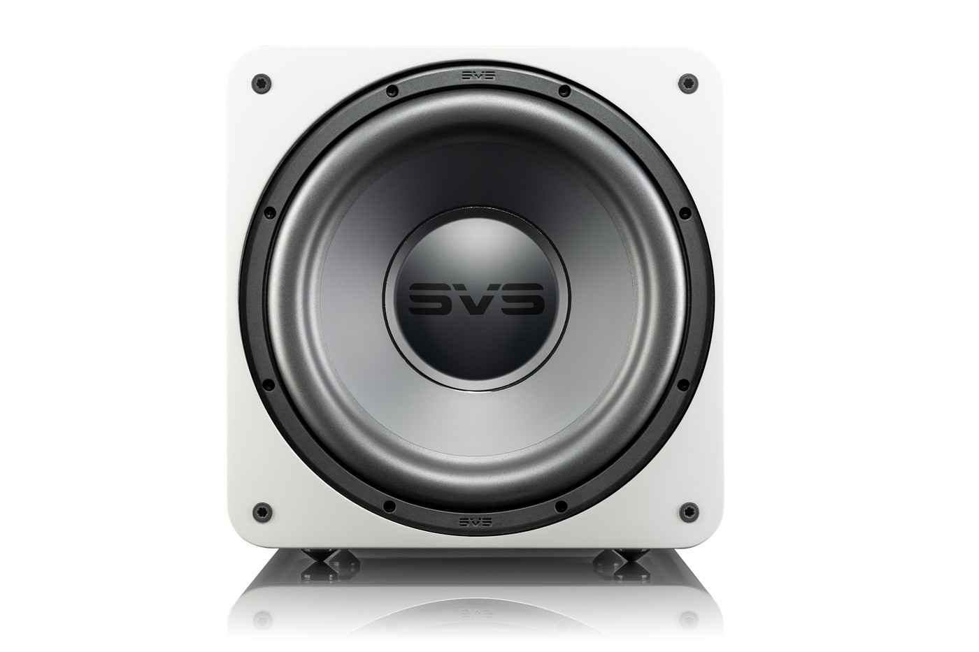 GrobiTV - SVS SB-1000 Heimkino Subwoofer - Piano Gloss White - Frontansicht ohne Grill