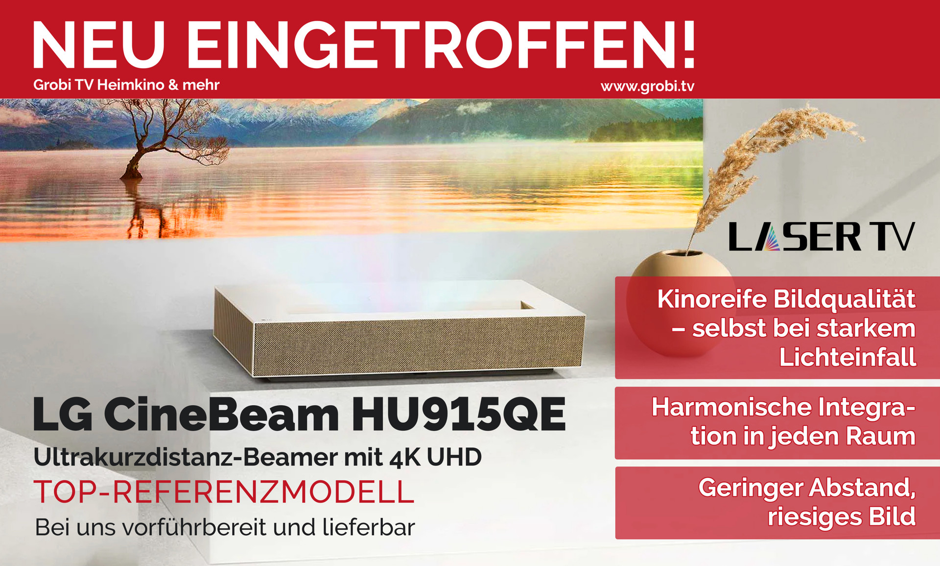 Neu und verfügbar, der LG CineBeam HU915QE Laser-TV