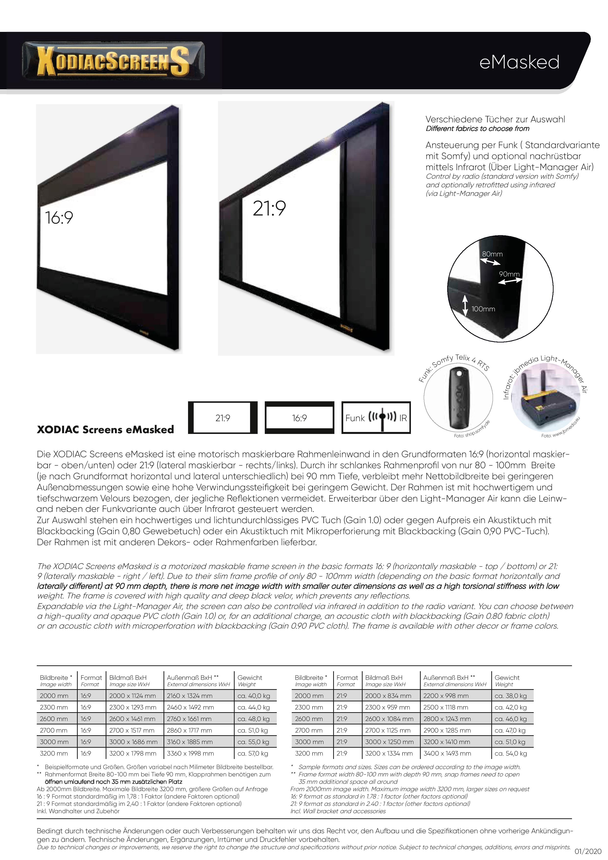 XODIAC Rahmenleinwand Masked Deluxe PVC Akustik microperforiert