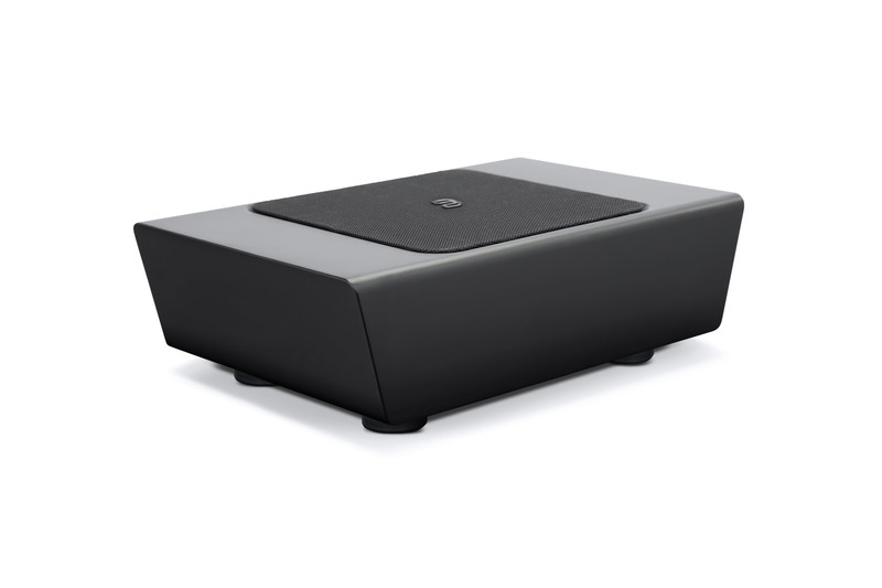 PULSE-SUB-_Top-Down-3-4-Right_Black_Grill GrobiTV - Bluesound PULSE SUB+_Top Down 3-4 Right_Black_Grill