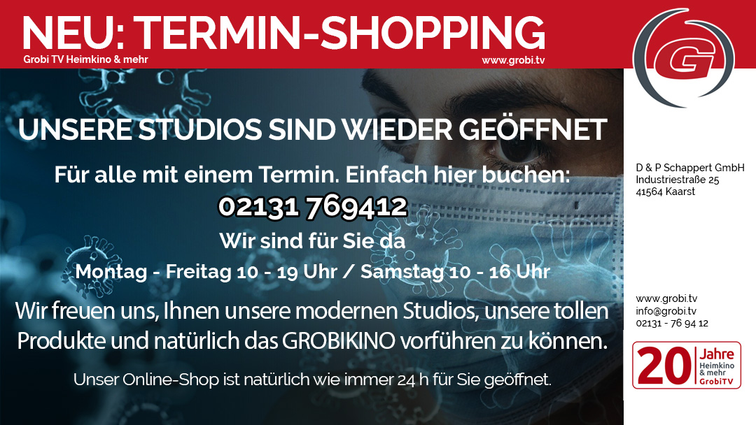 Sei dem 8. März 2021 haben wir wieder geöffnet - Terminshopping -