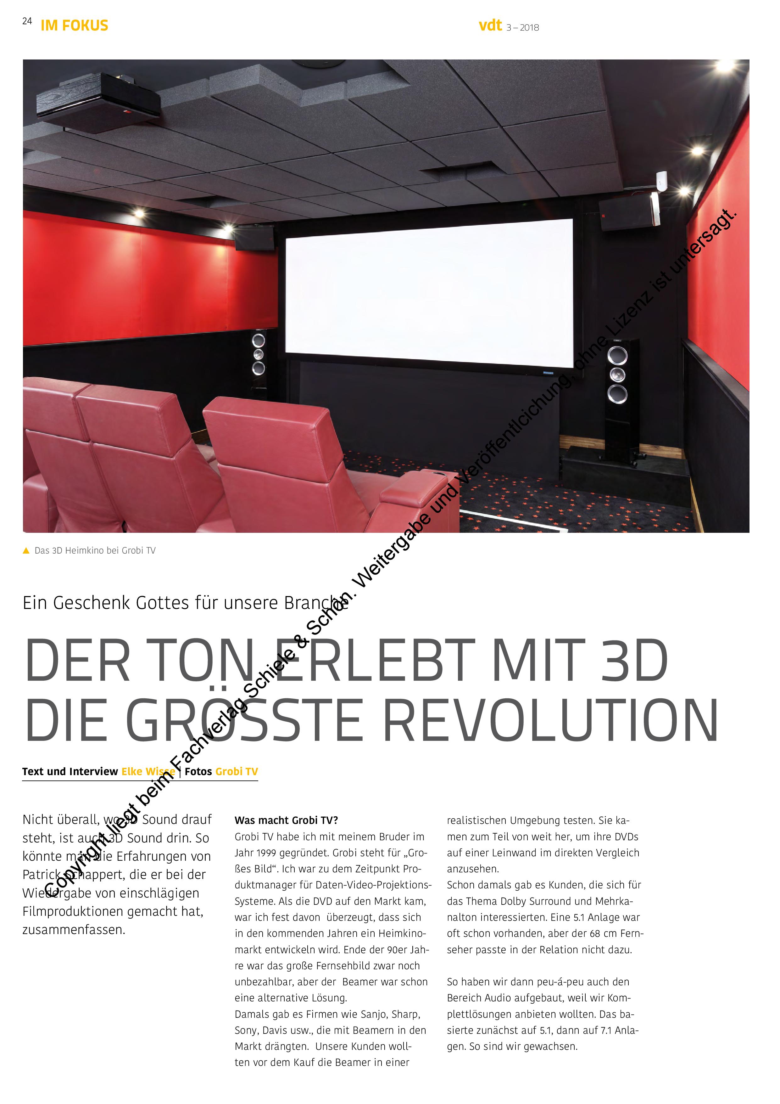 "DER TON ERLEBT MIT 3D DIE GRÖSSTE REVOLUTION" - So lautet die Überschrift von einem Interview, welches unser Inhaber Patrick Schappert dem vdt Magazin gegeben hat.