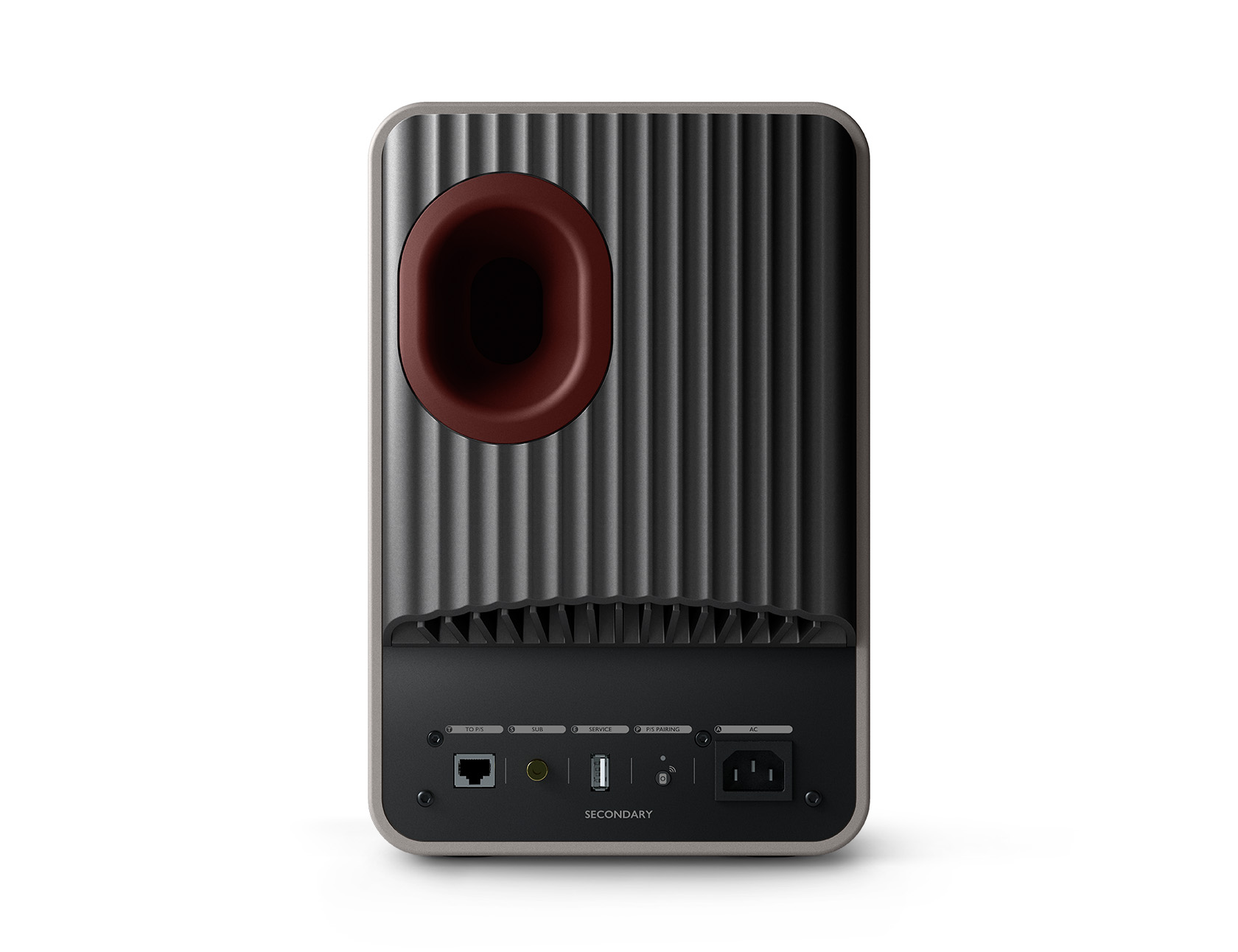 GrobiTV - KEF LS50 Wireless II Lautsprecher Einzeln grau Rückansicht 1