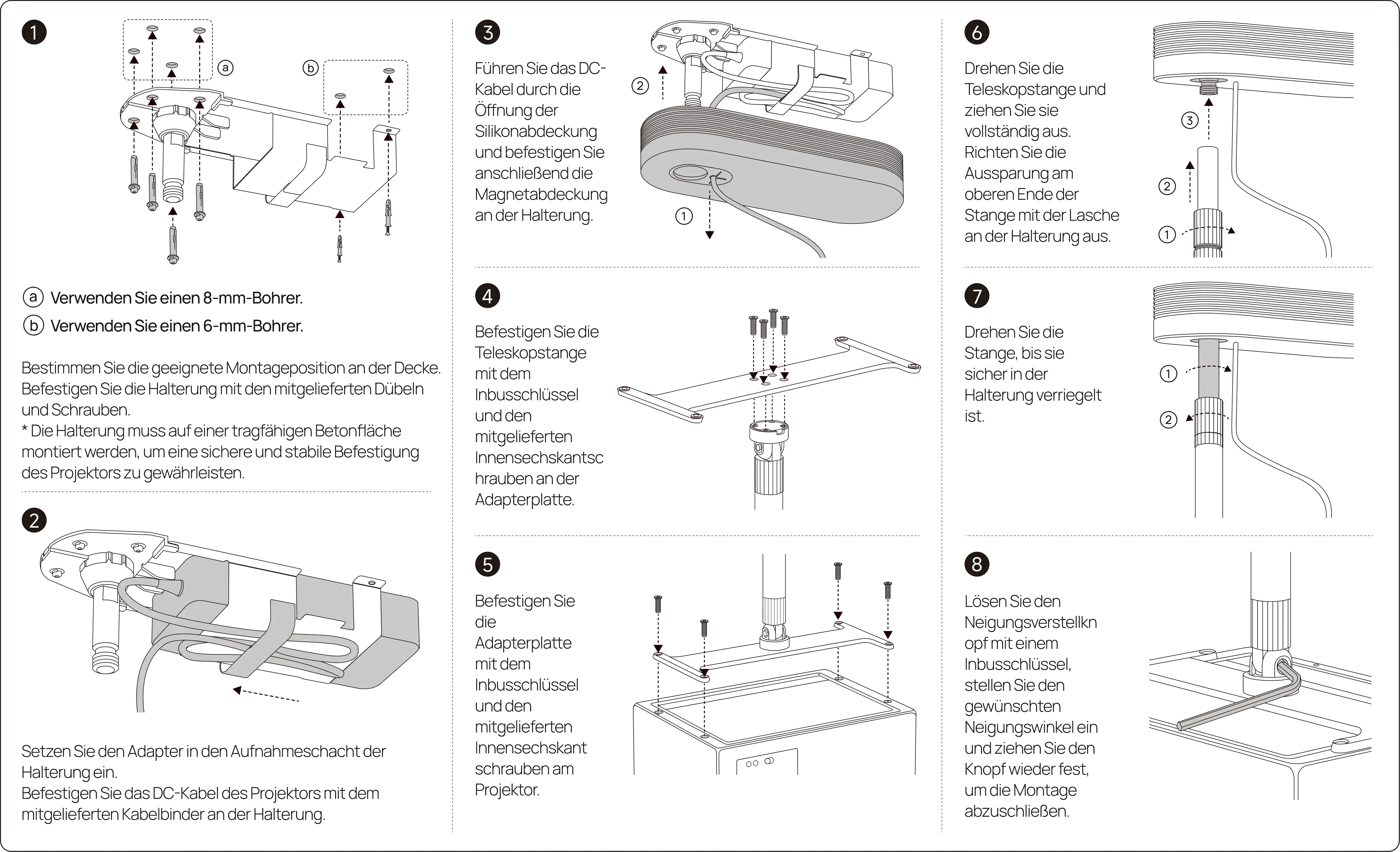 XGIMI Deckenhalterung (Adapter B) | Premium-Deckenhalter für TITAN Noir Projektoren