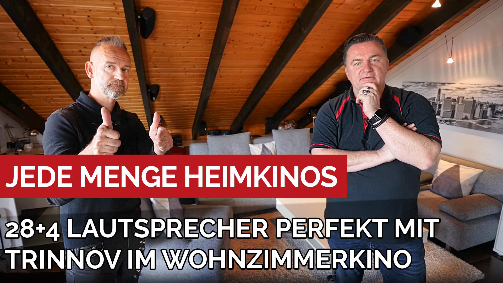 28+4 Lautsprecher im Wohnzimmerkino - dank Trinnov Altitude 32 Vorstufe perfekt eingerichtet